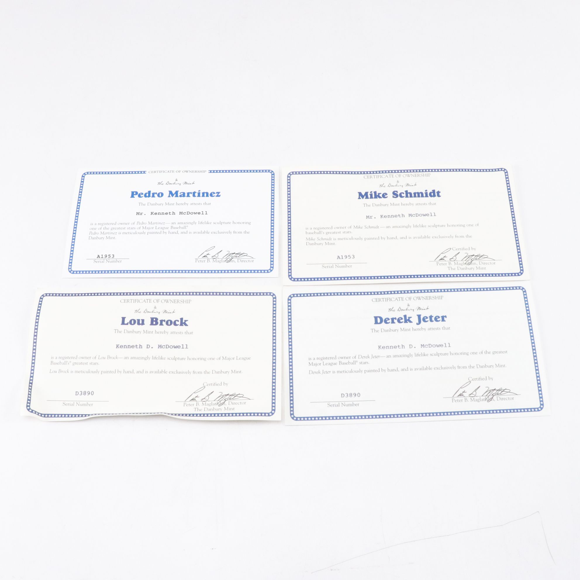 Danbury Mint Lou Brock, Derek Jeter & Other MLB Statues