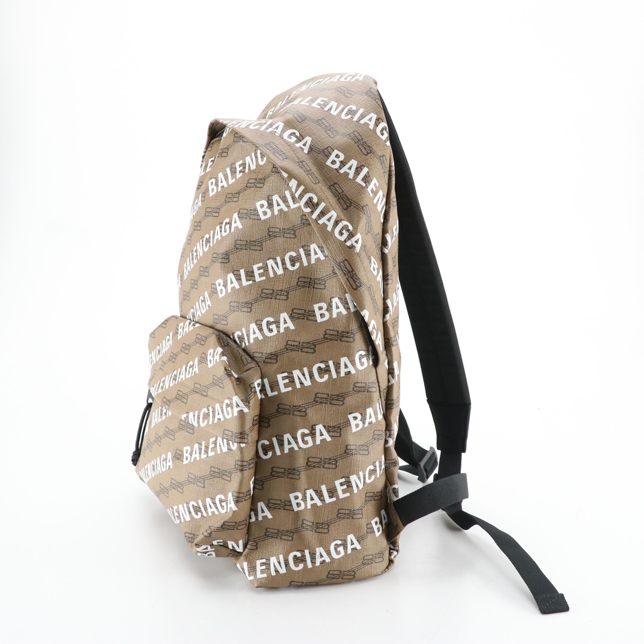 Balenciaga Signature Backpack in Logo Coated Canvas