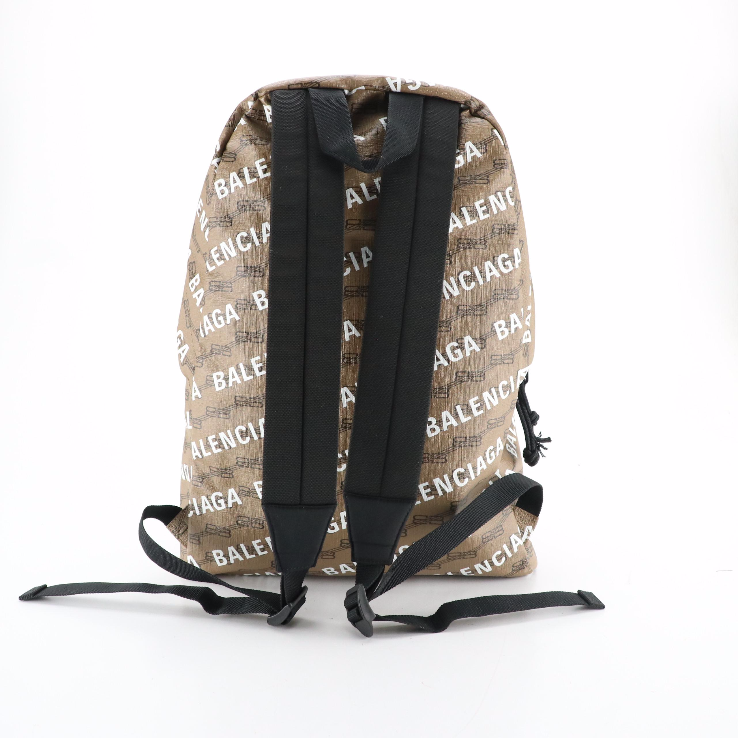 Balenciaga Signature Backpack in Logo Coated Canvas