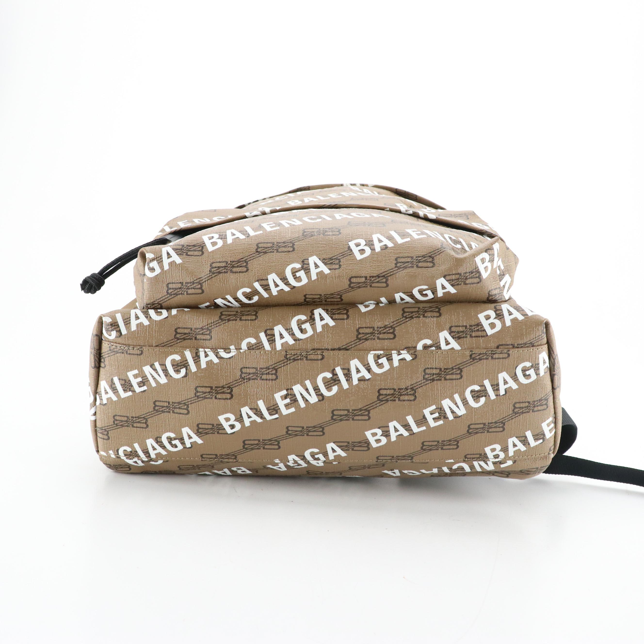 Balenciaga Signature Backpack in Logo Coated Canvas