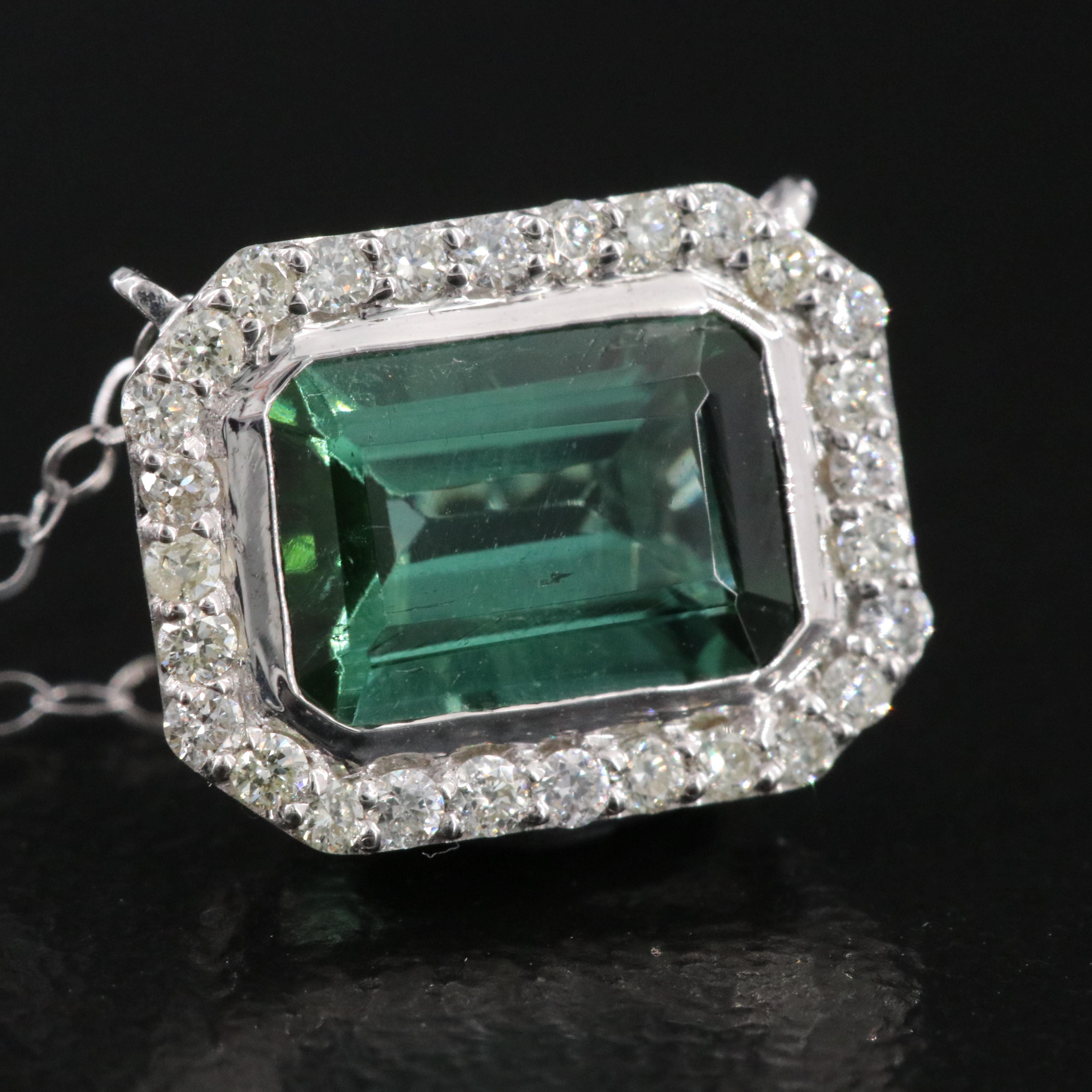 14K Tourmaline and Diamond Necklace