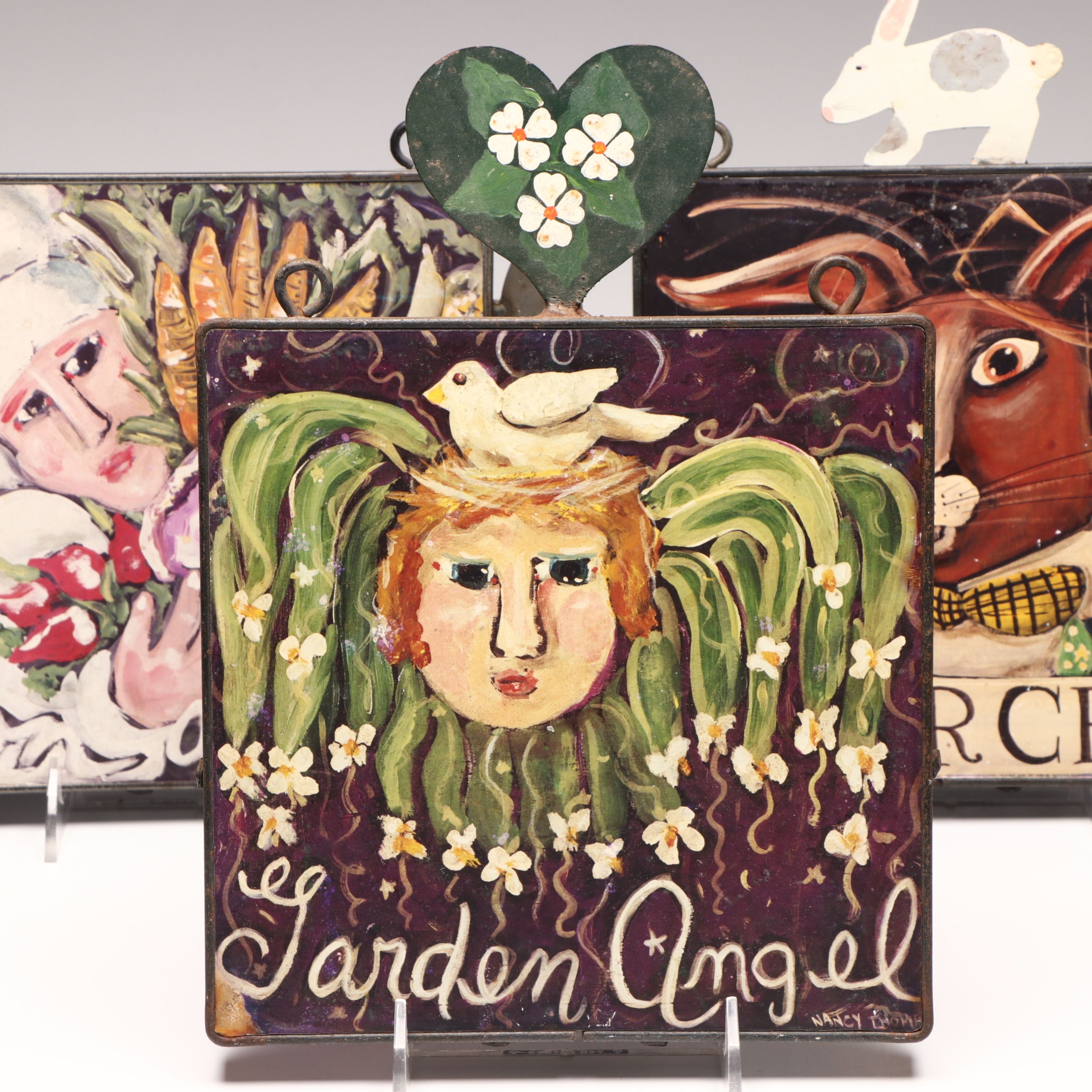 Artist Signed Wooden Wall Art, Late 20th Century