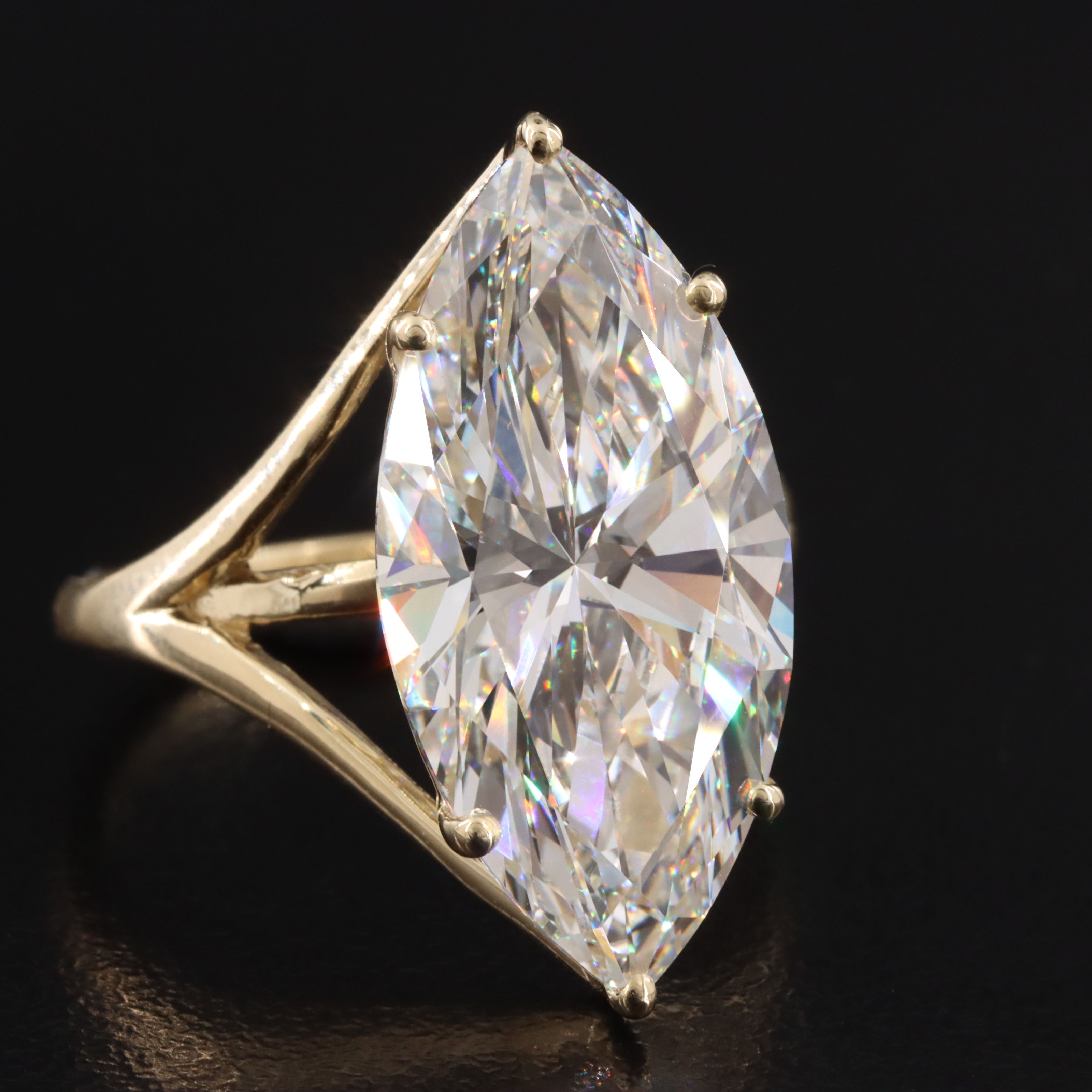 14K 10.09 CT Lab Grown Diamond Solitaire Ring with IGI Report