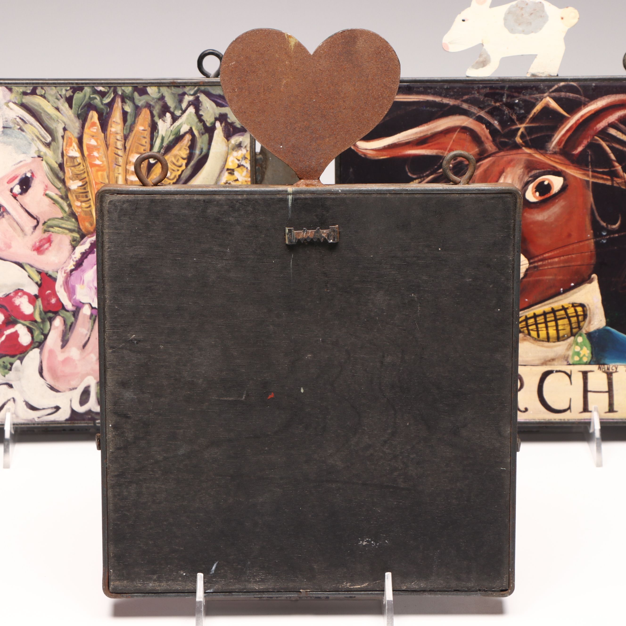 Artist Signed Wooden Wall Art, Late 20th Century