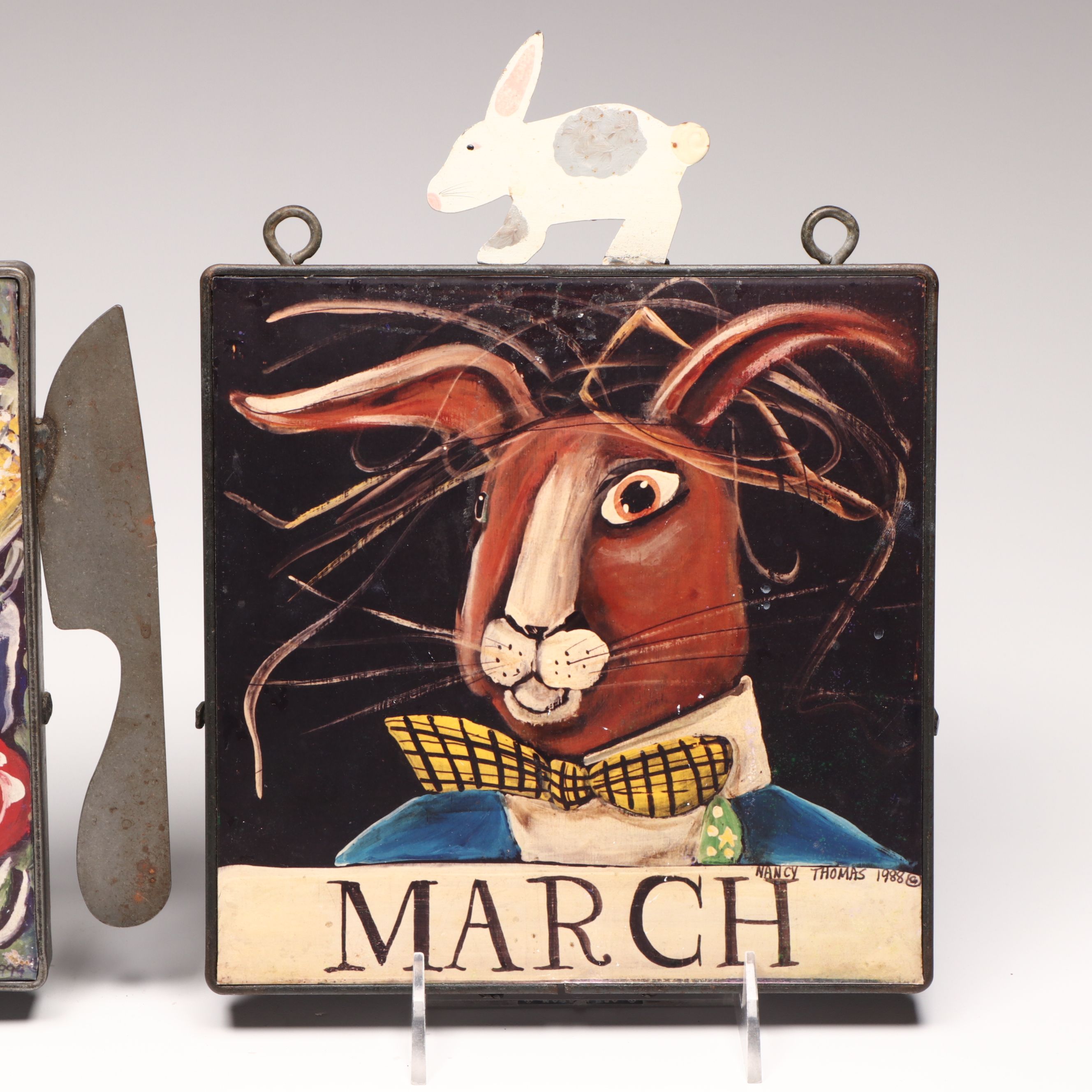 Artist Signed Wooden Wall Art, Late 20th Century