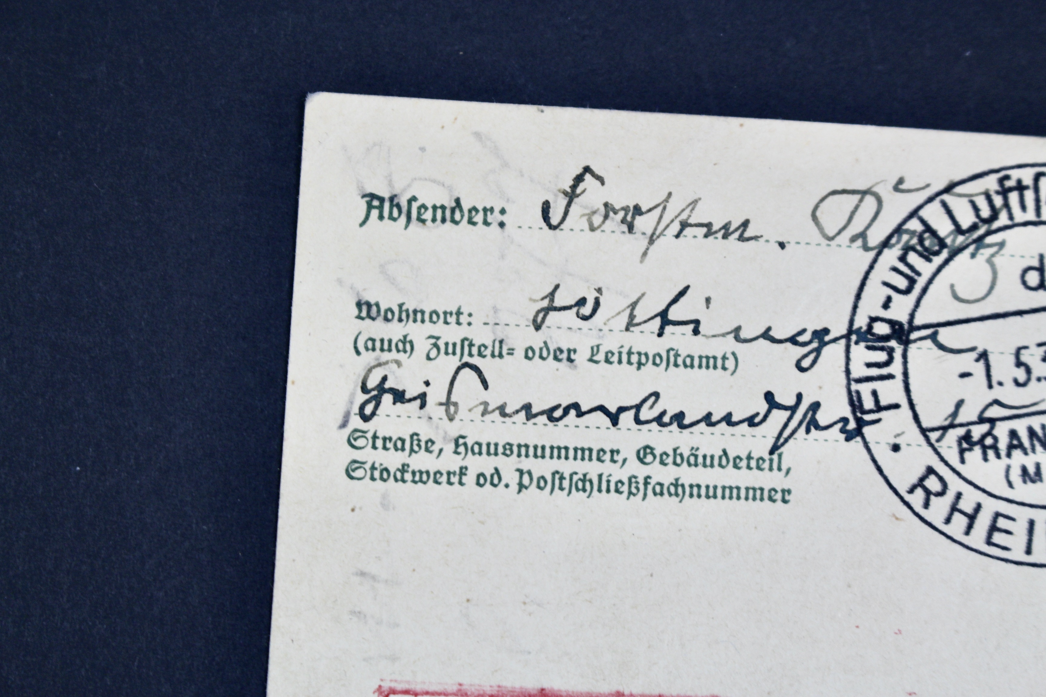 1937 Hindenburg Graf Zeppelin Postcard