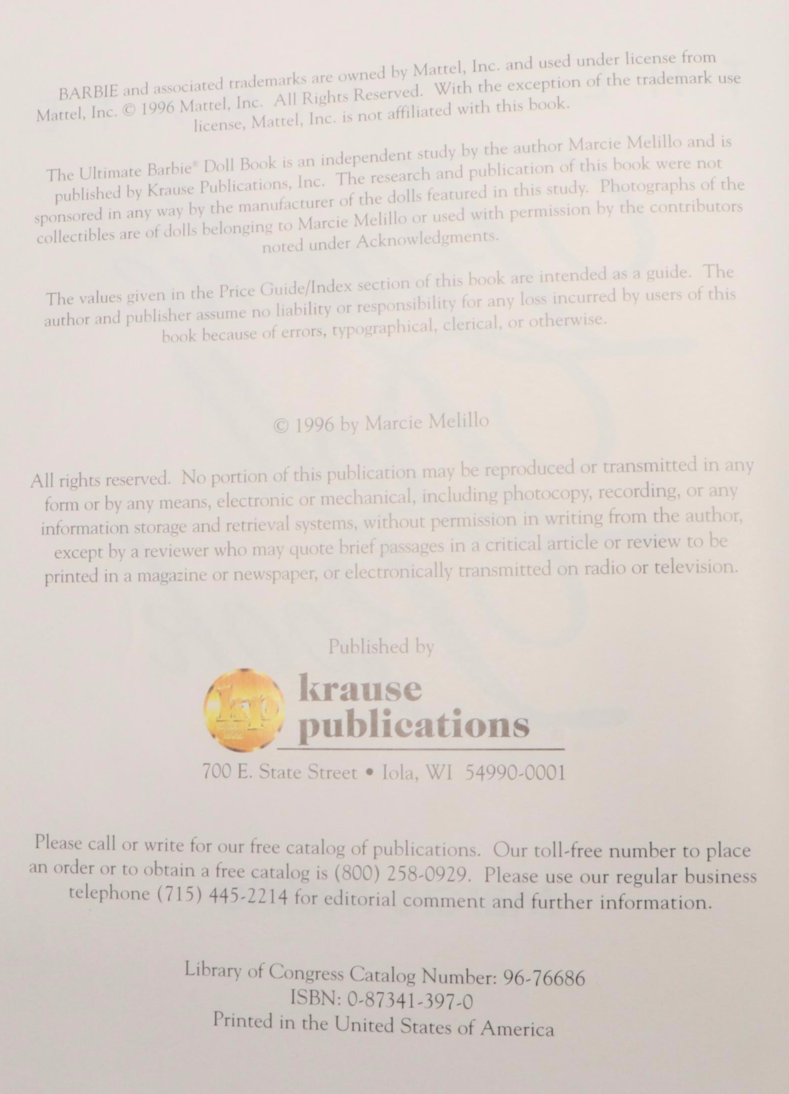 "Ultimate Barbie Doll Book" by Marcie Melillo and More Barbie Collecting Books