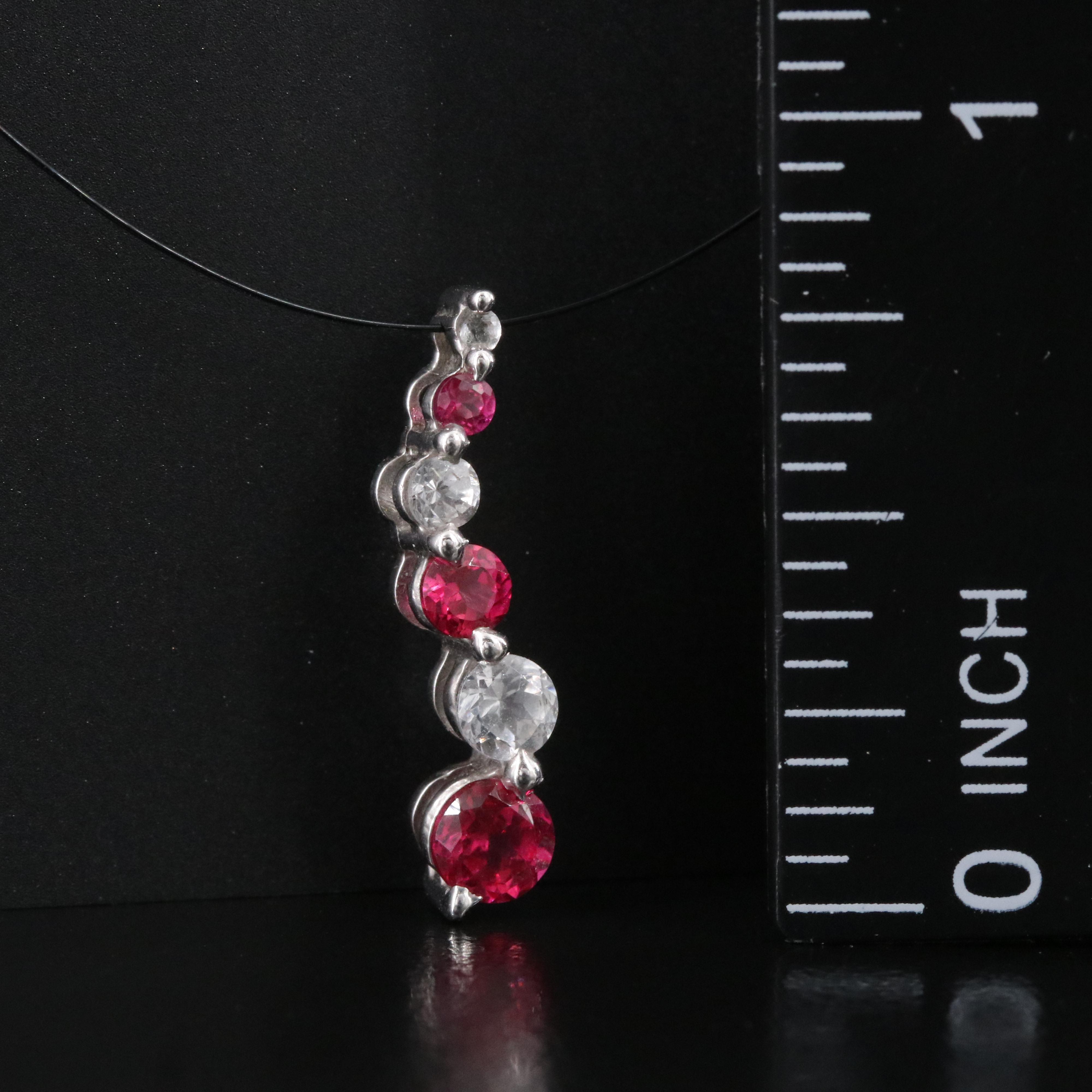 10K Ruby and White Sapphire Pendant