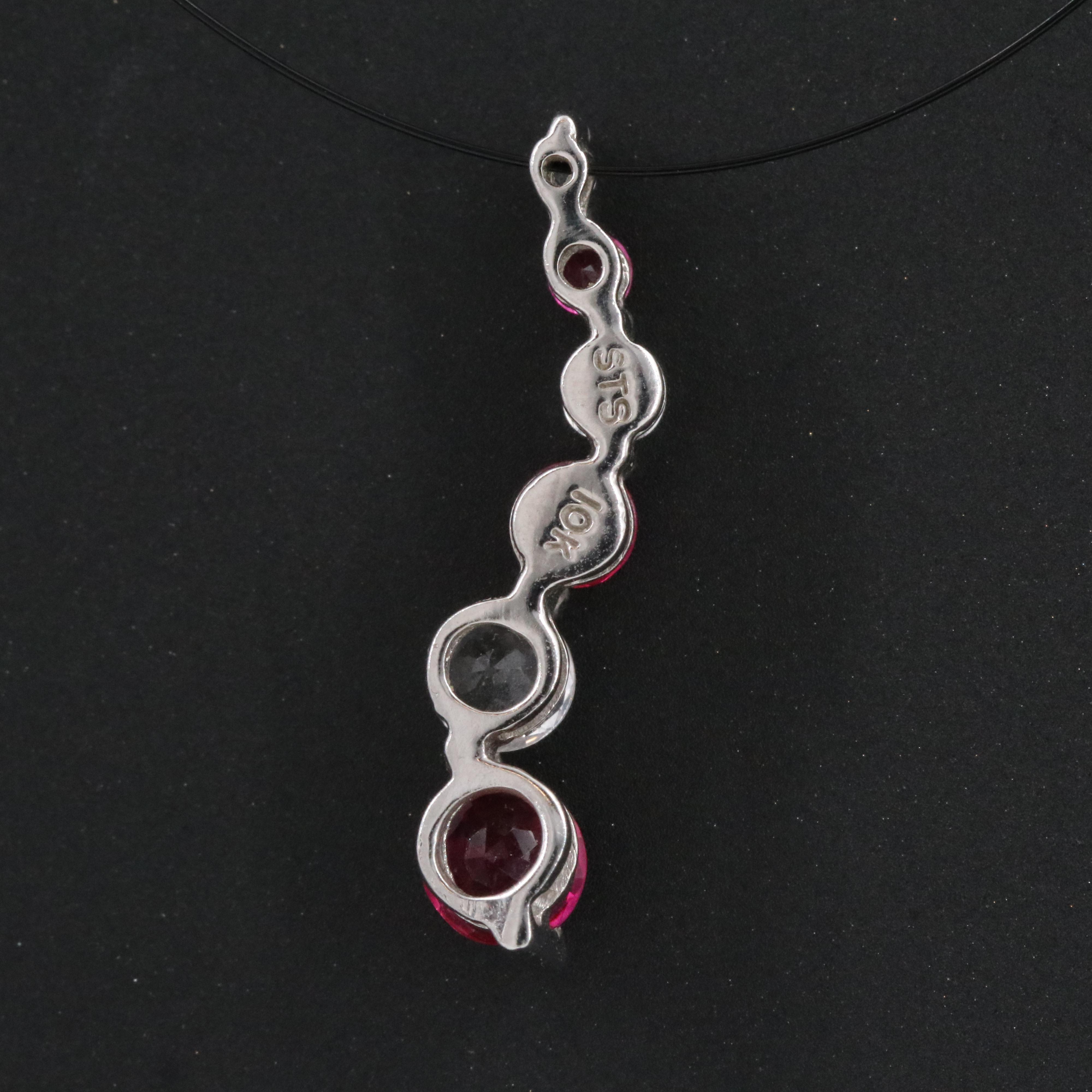 10K Ruby and White Sapphire Pendant