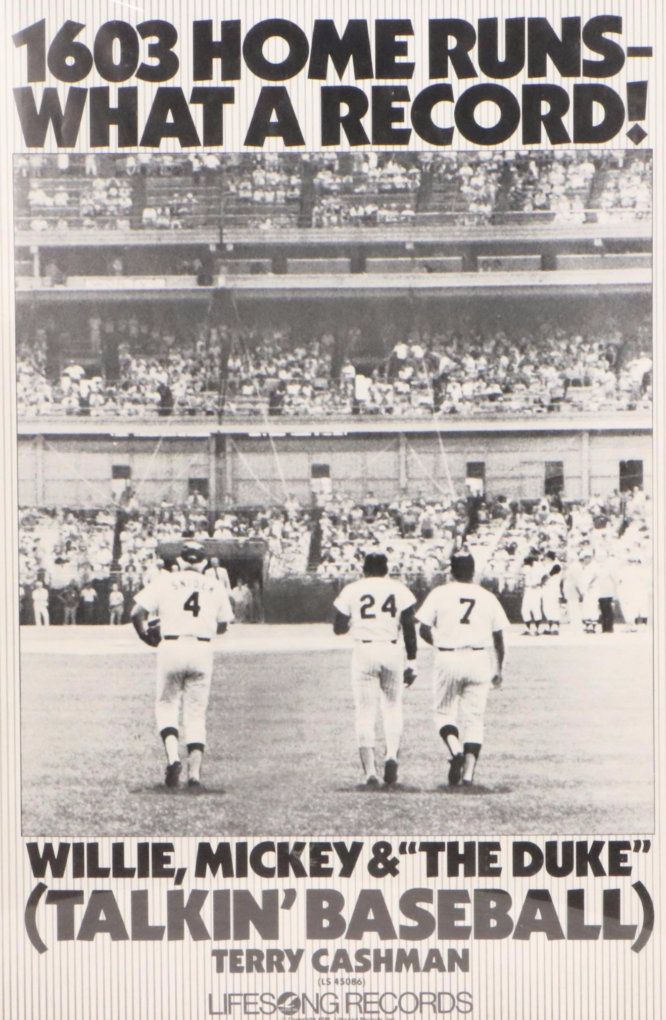 Halftone Poster for Terry Cashman Song, Circa 1981