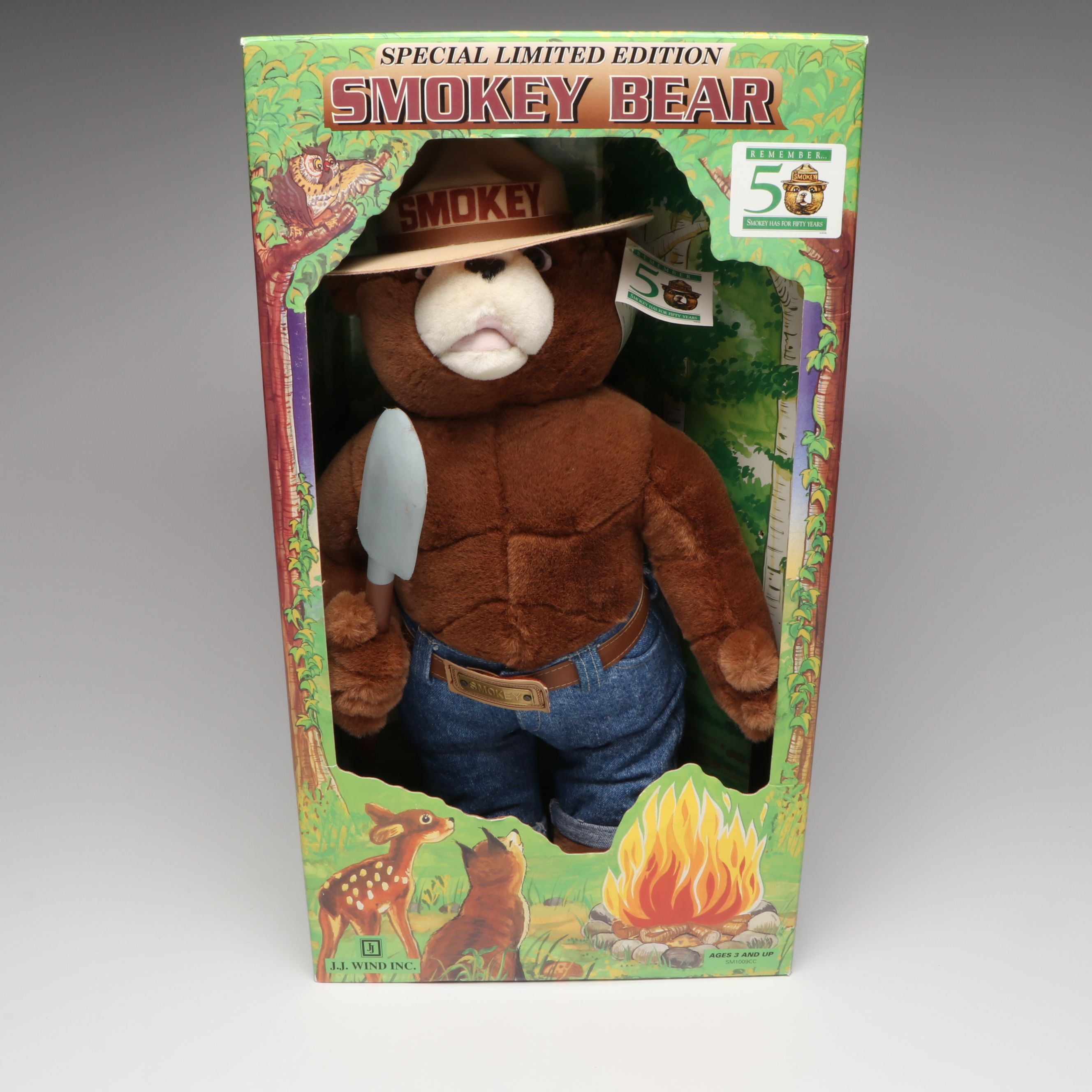 Clay Art Smokey the Bear Cookie Jar with J.J. Wind Plush Toy