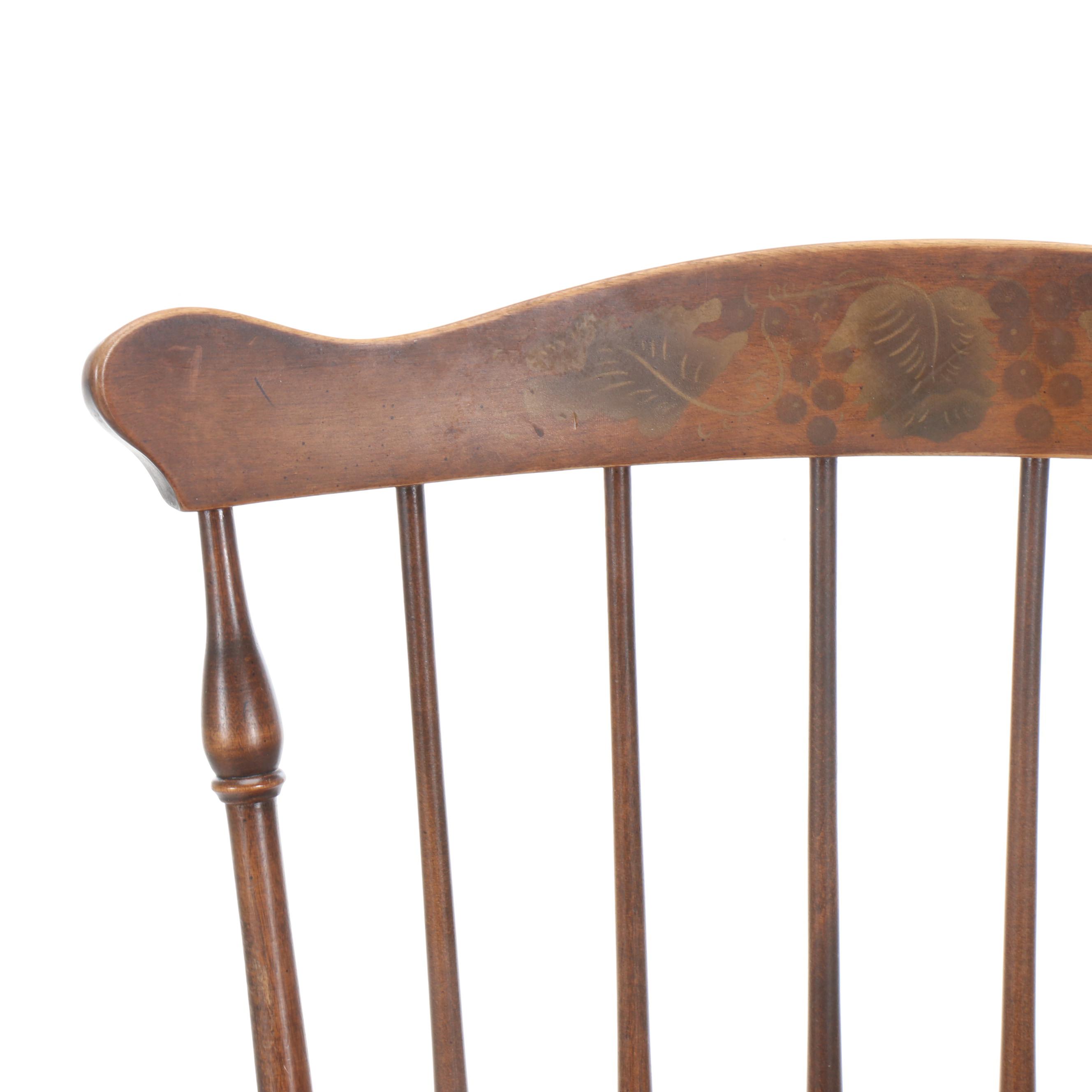 L. Hitchcock Wooden Windsor Style Chair, Mid-20th Century