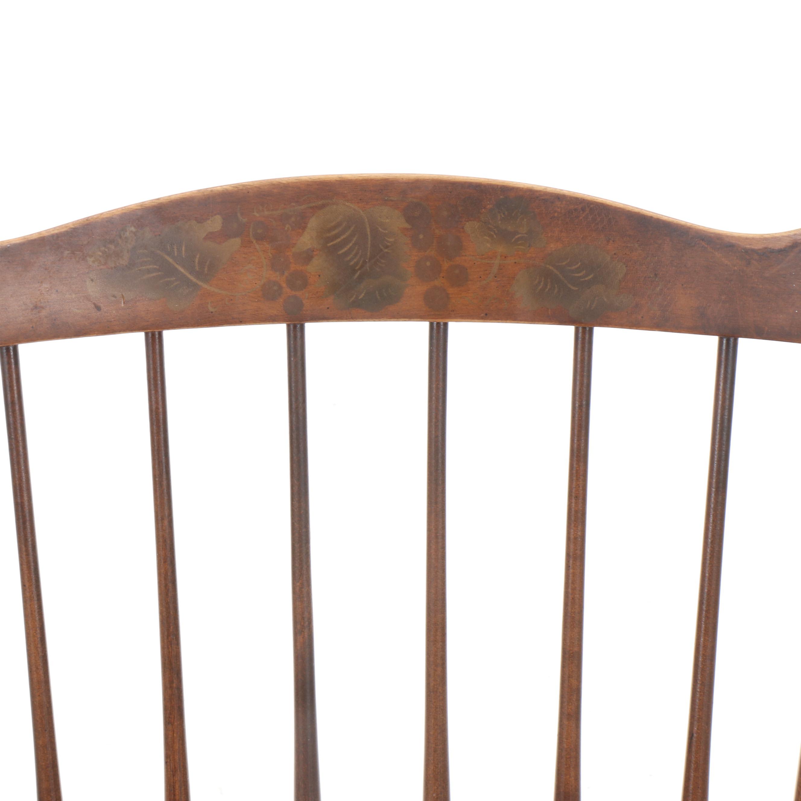 L. Hitchcock Wooden Windsor Style Chair, Mid-20th Century
