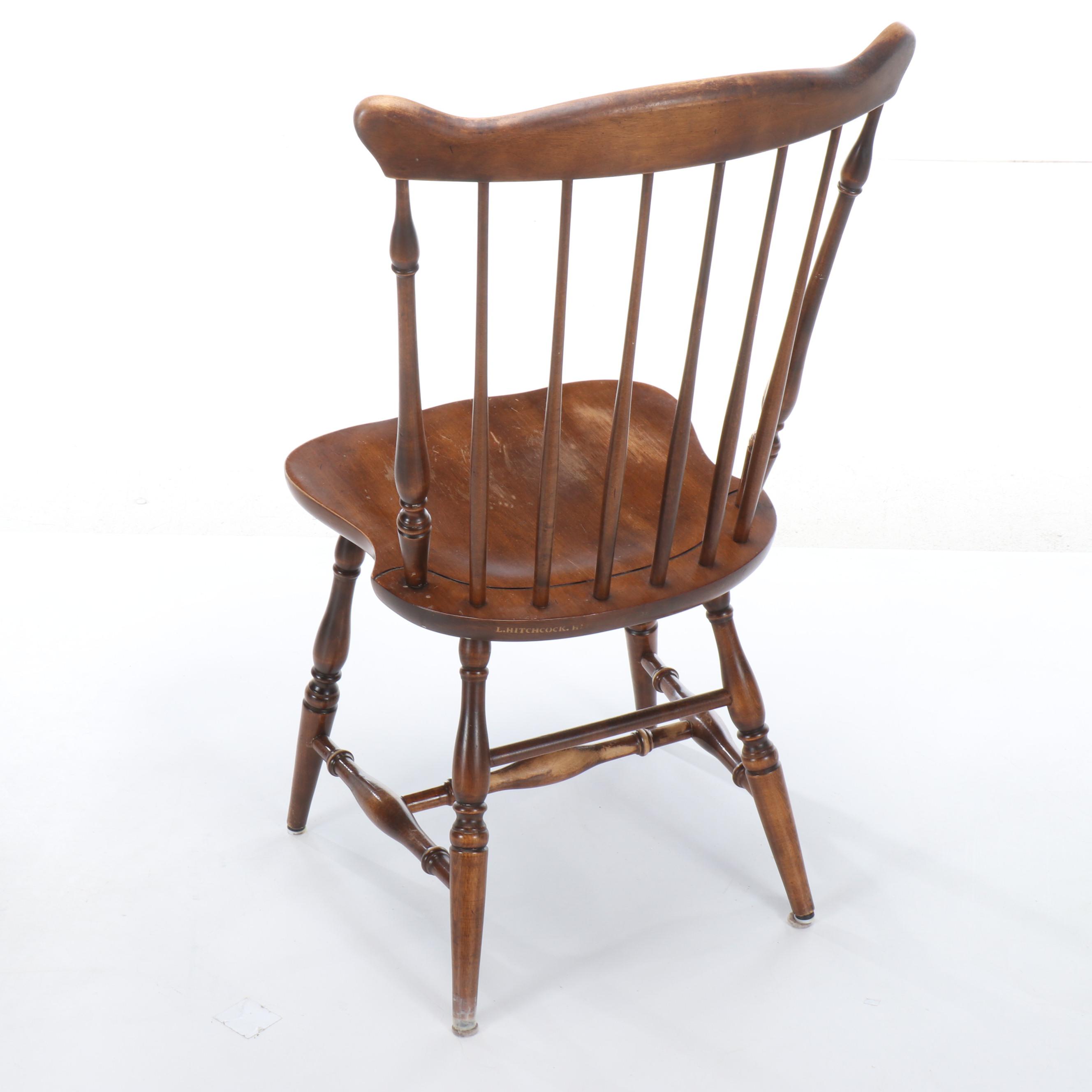 L. Hitchcock Wooden Windsor Style Chair, Mid-20th Century