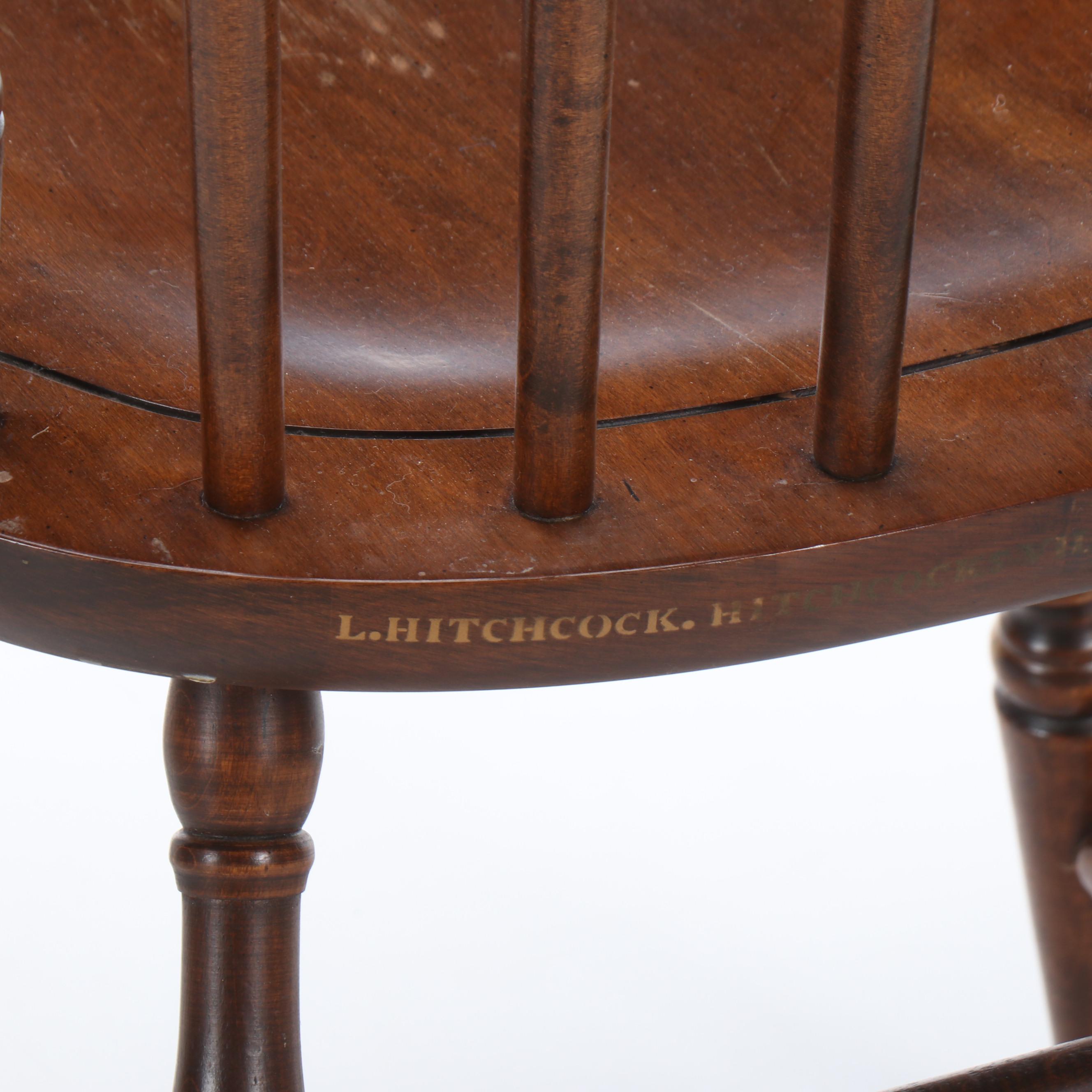 L. Hitchcock Wooden Windsor Style Chair, Mid-20th Century