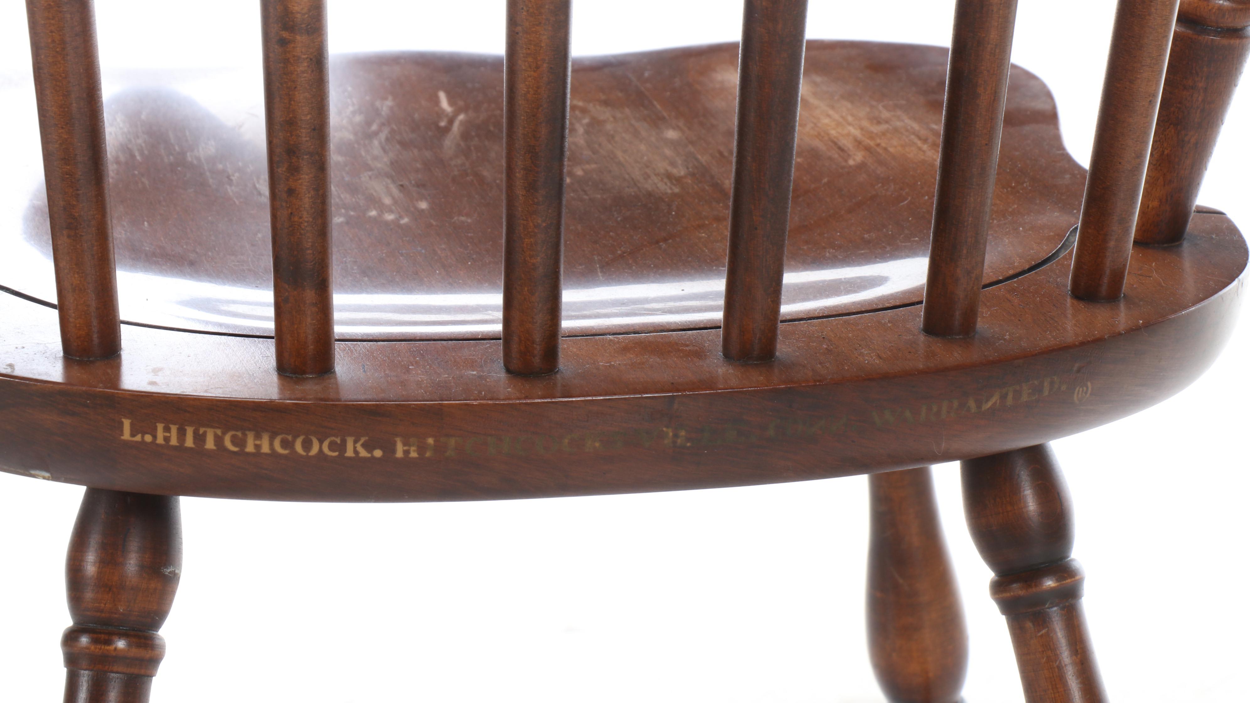 L. Hitchcock Wooden Windsor Style Chair, Mid-20th Century