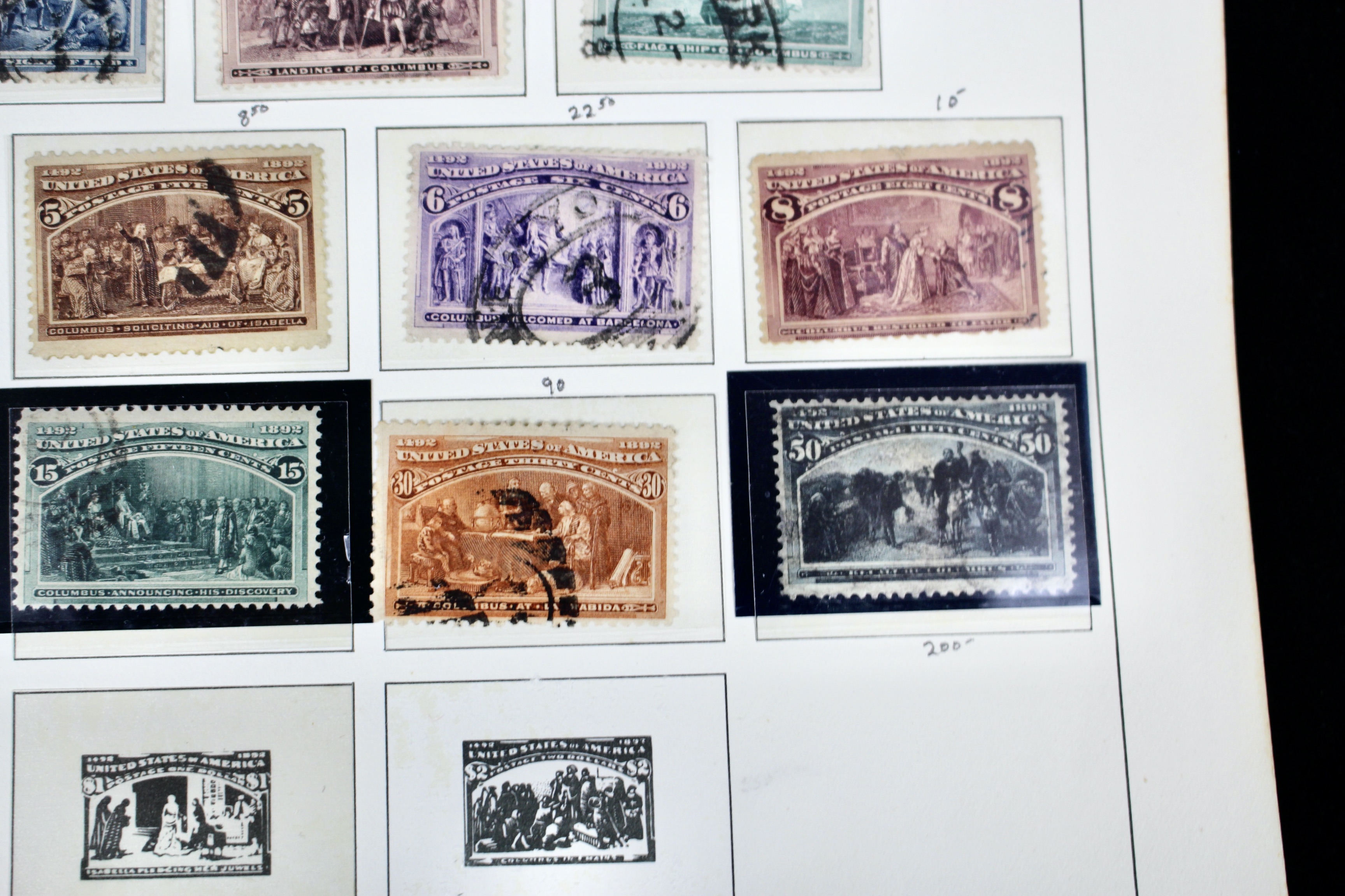 Used Columbian and Trans-Mississippi U.S. Postage Stamps, 1890s