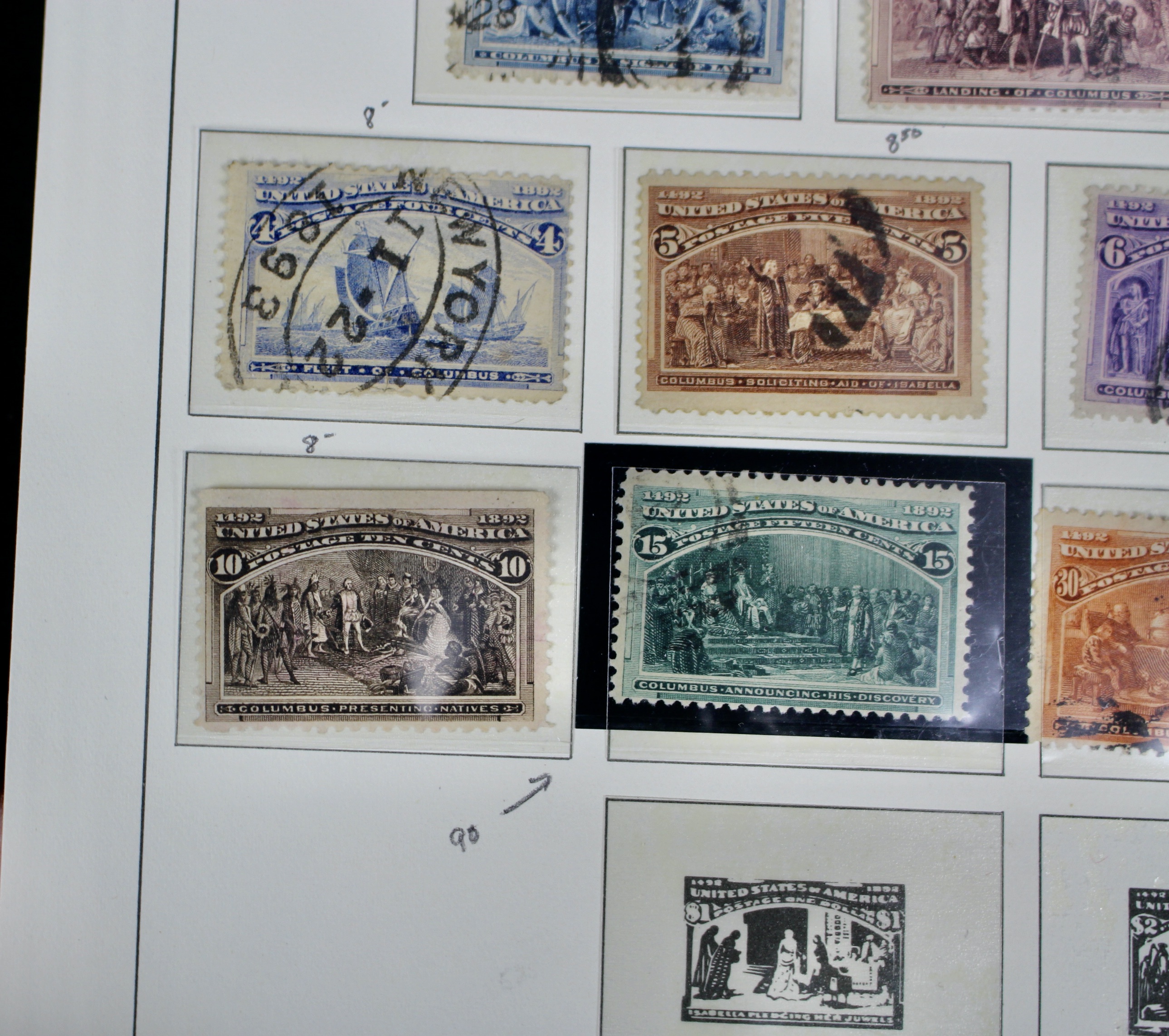 Used Columbian and Trans-Mississippi U.S. Postage Stamps, 1890s