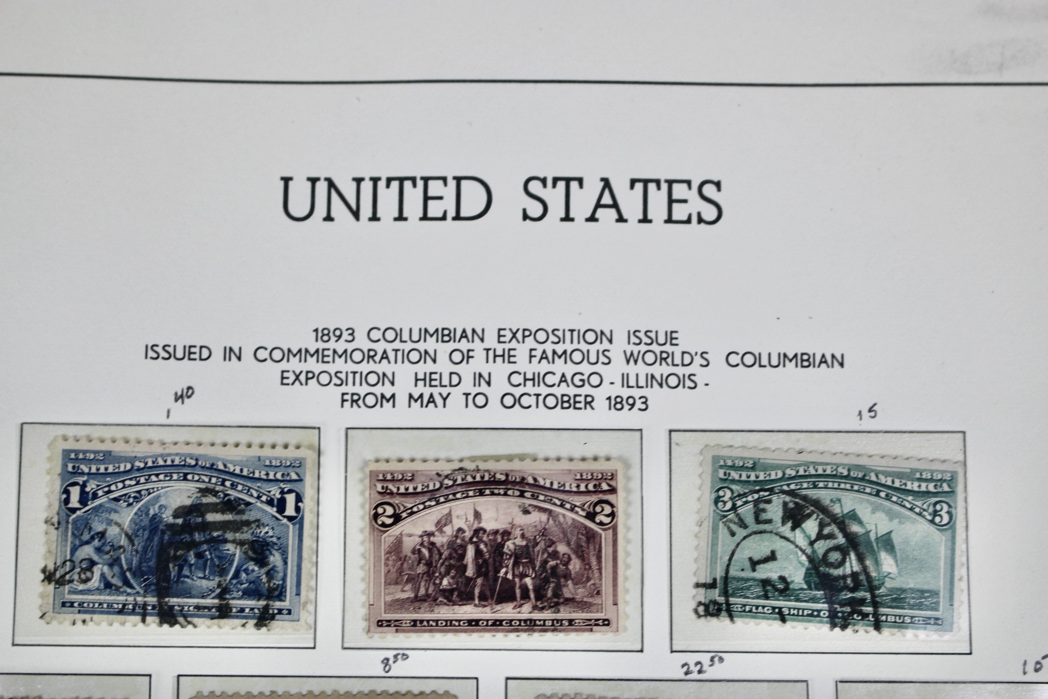 Used Columbian and Trans-Mississippi U.S. Postage Stamps, 1890s