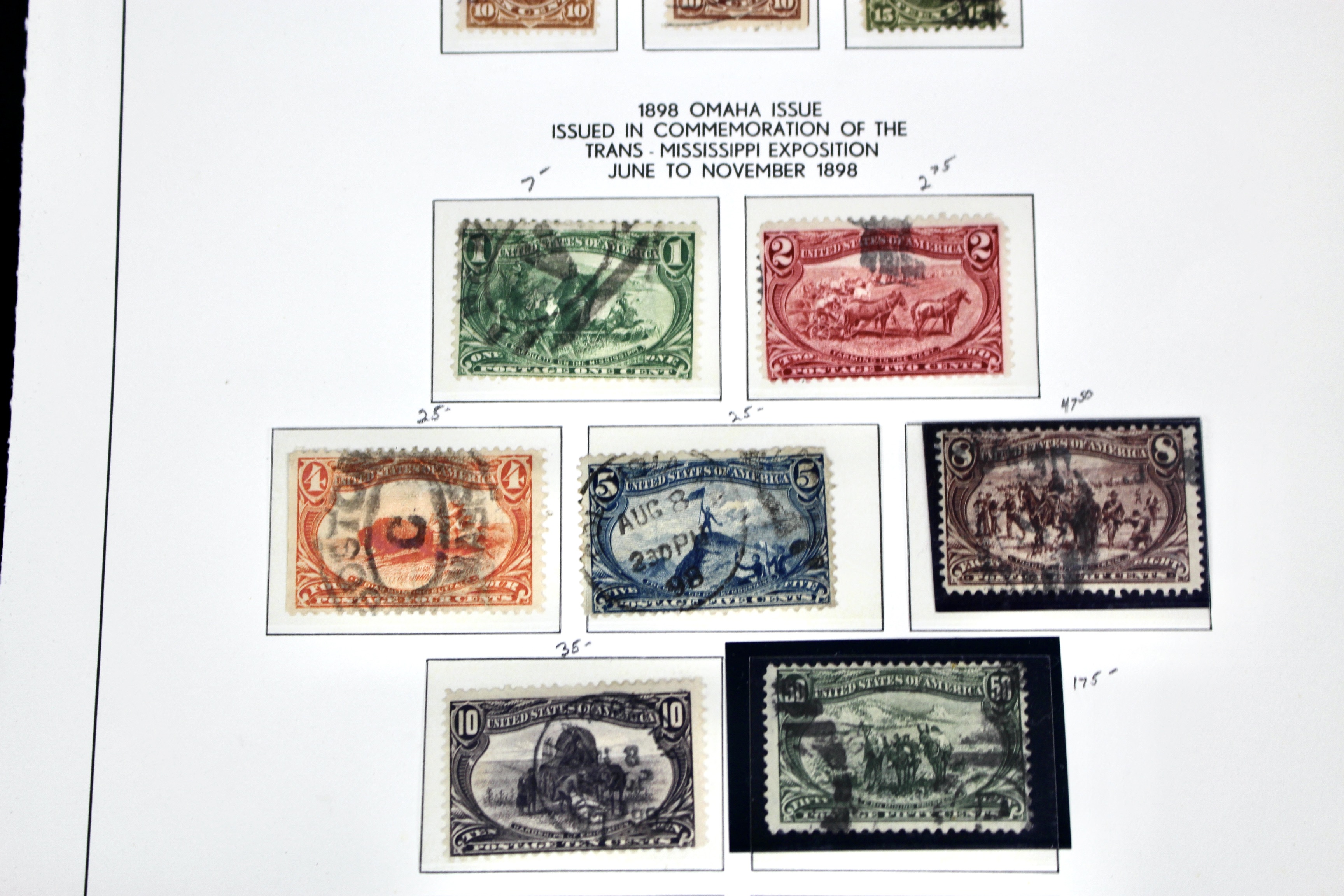 Used Columbian and Trans-Mississippi U.S. Postage Stamps, 1890s