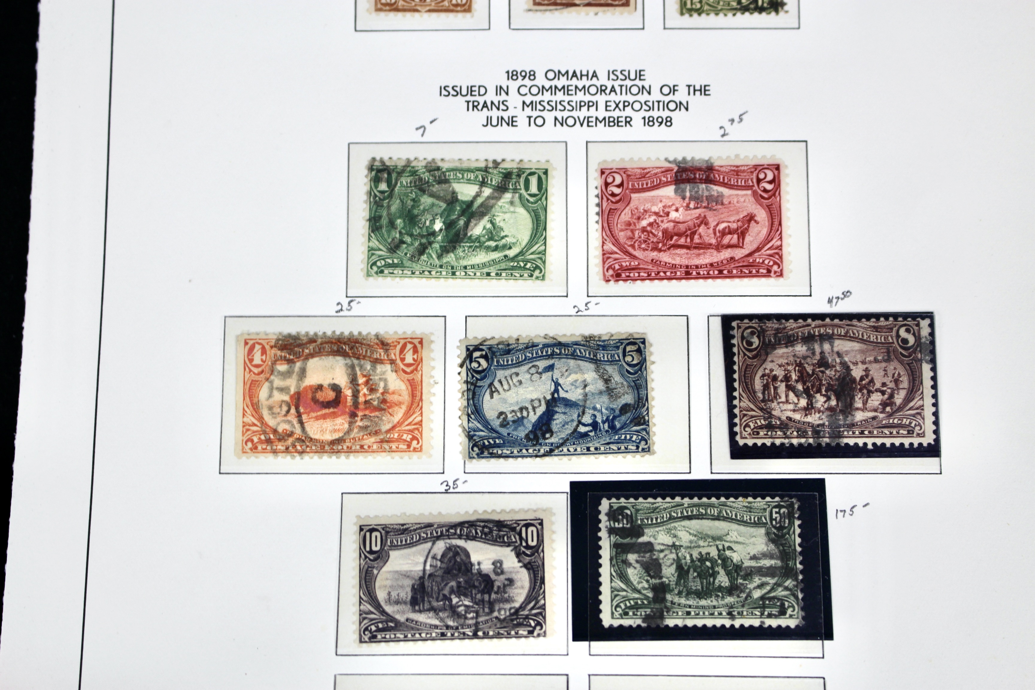 Used Columbian and Trans-Mississippi U.S. Postage Stamps, 1890s