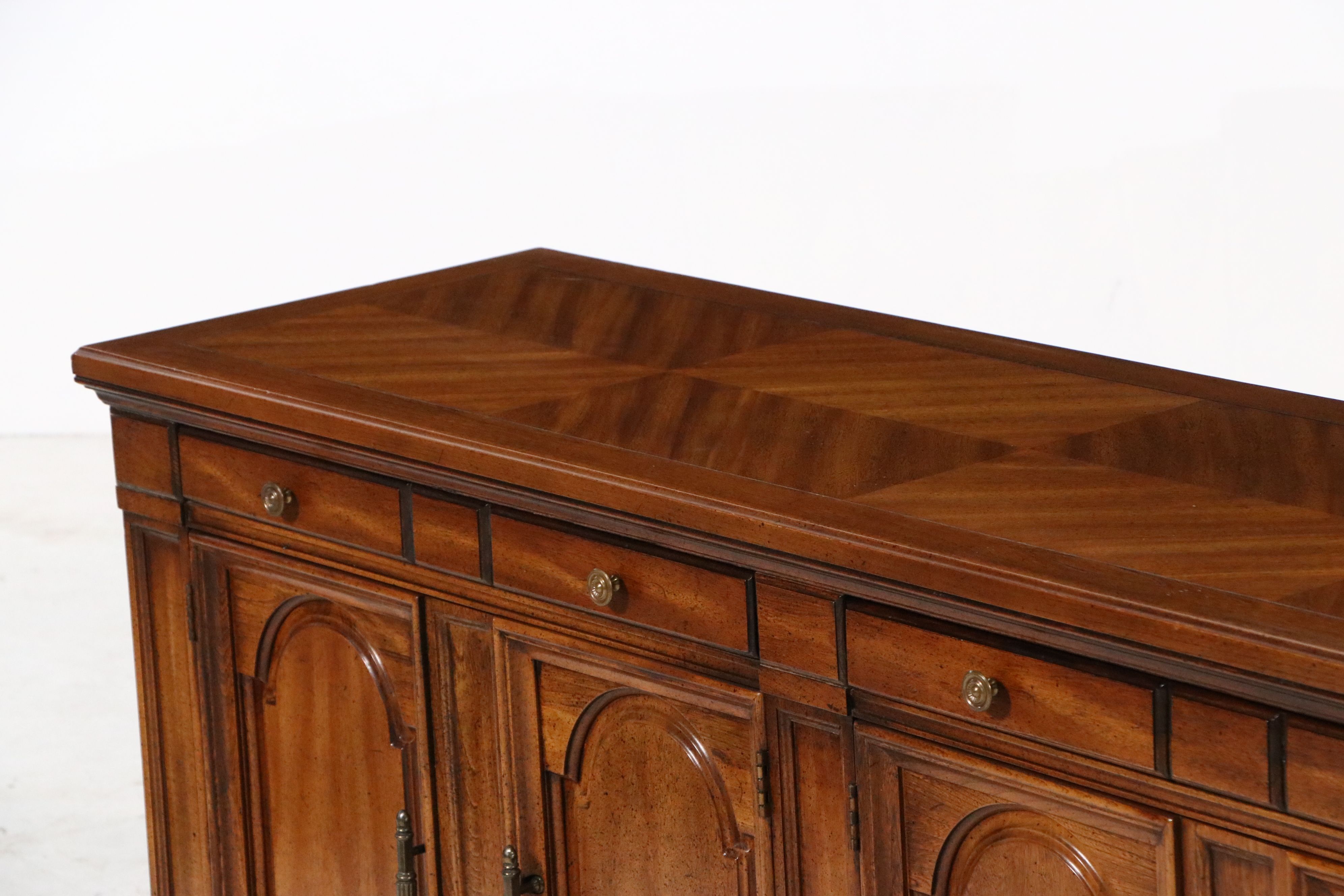 Hickory French Provincial Style Walnut Finish Sideboard