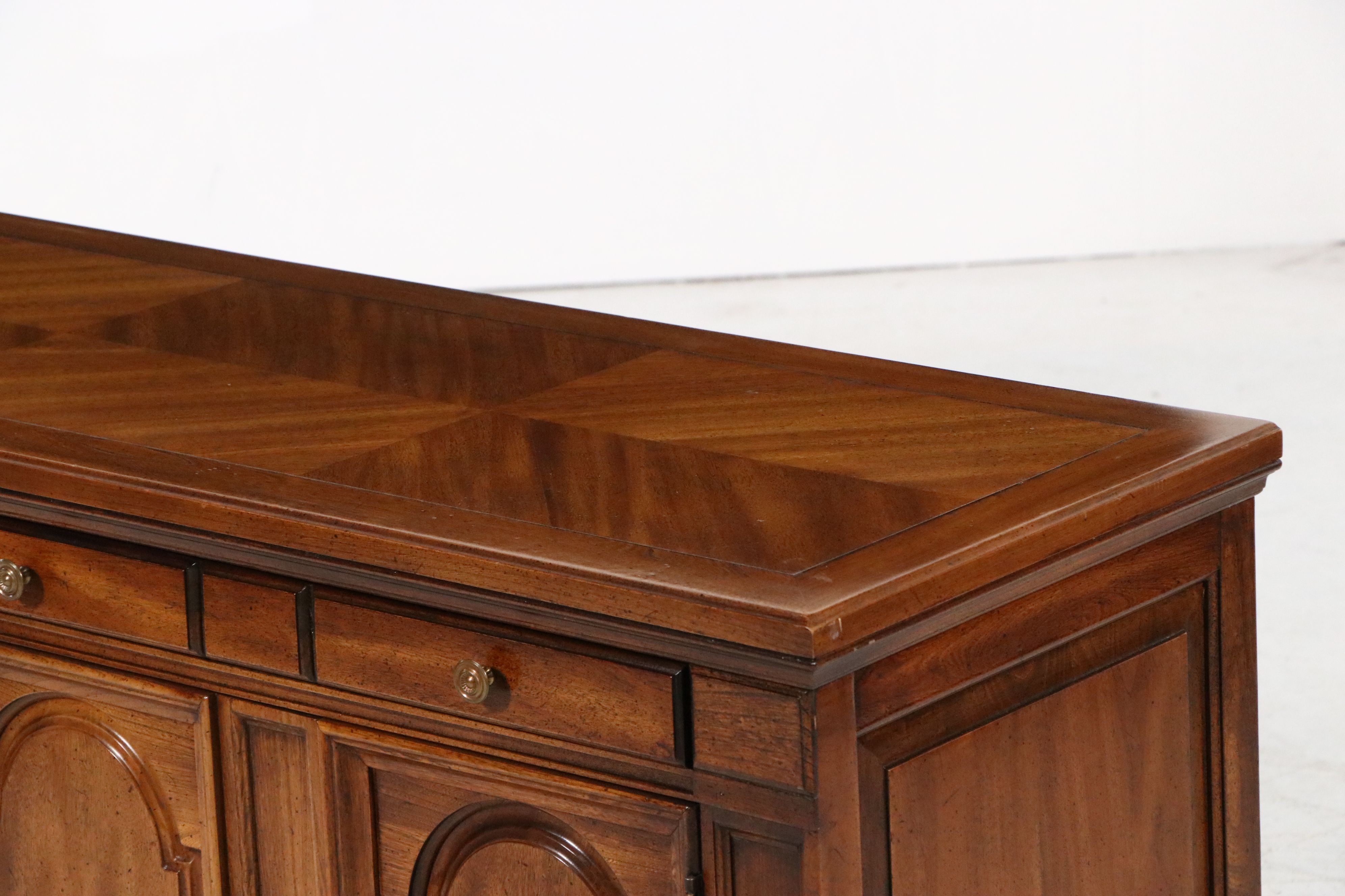 Hickory French Provincial Style Walnut Finish Sideboard