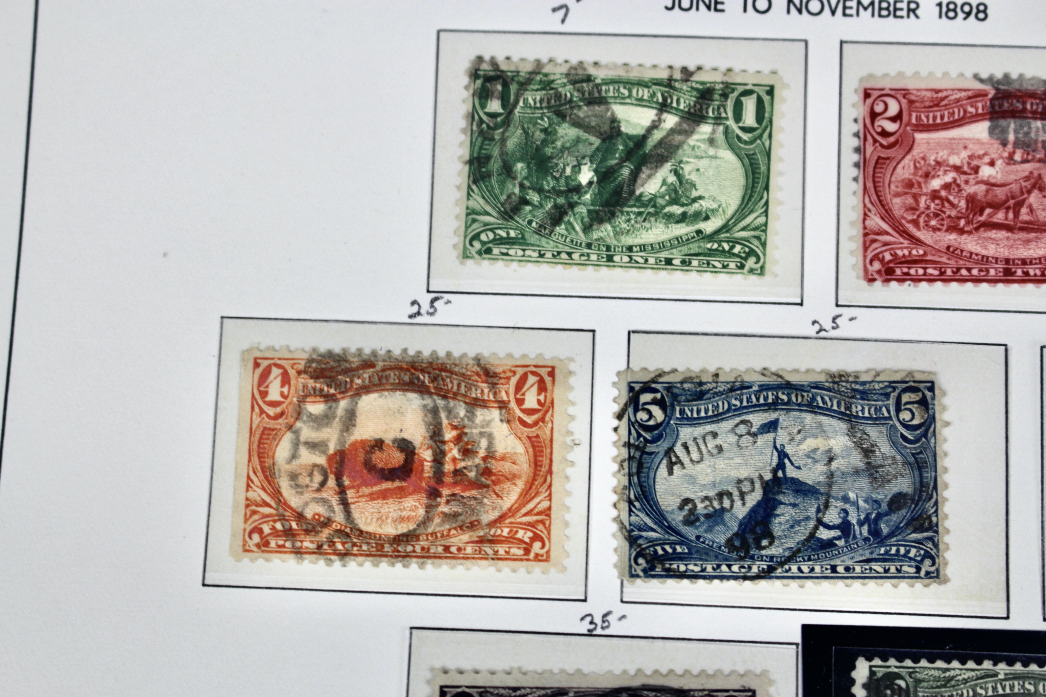 Used Columbian and Trans-Mississippi U.S. Postage Stamps, 1890s