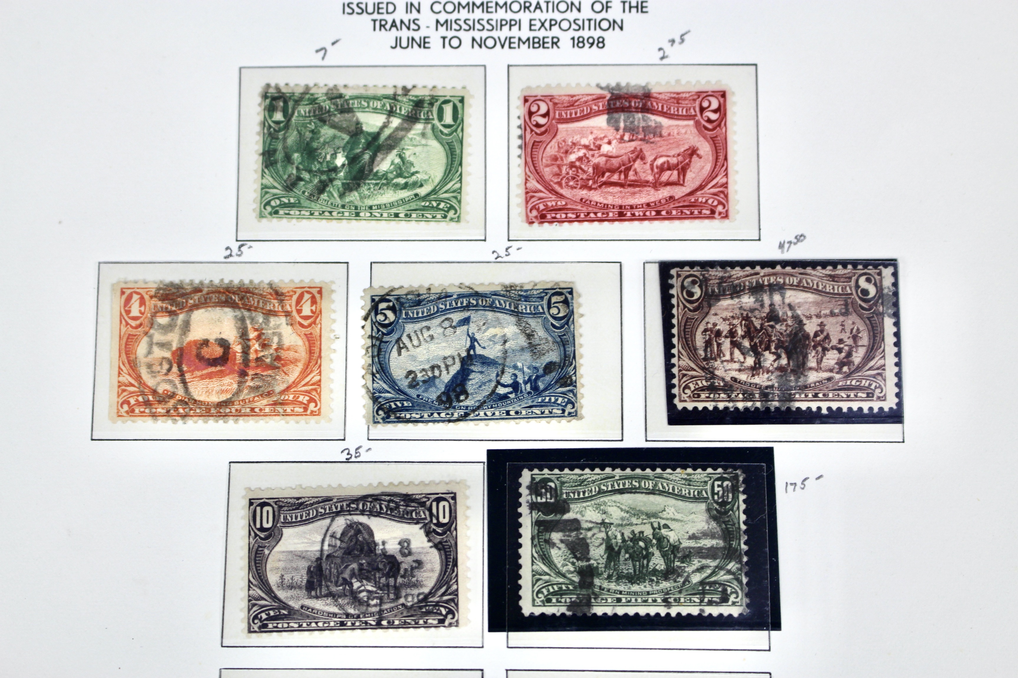 Used Columbian and Trans-Mississippi U.S. Postage Stamps, 1890s