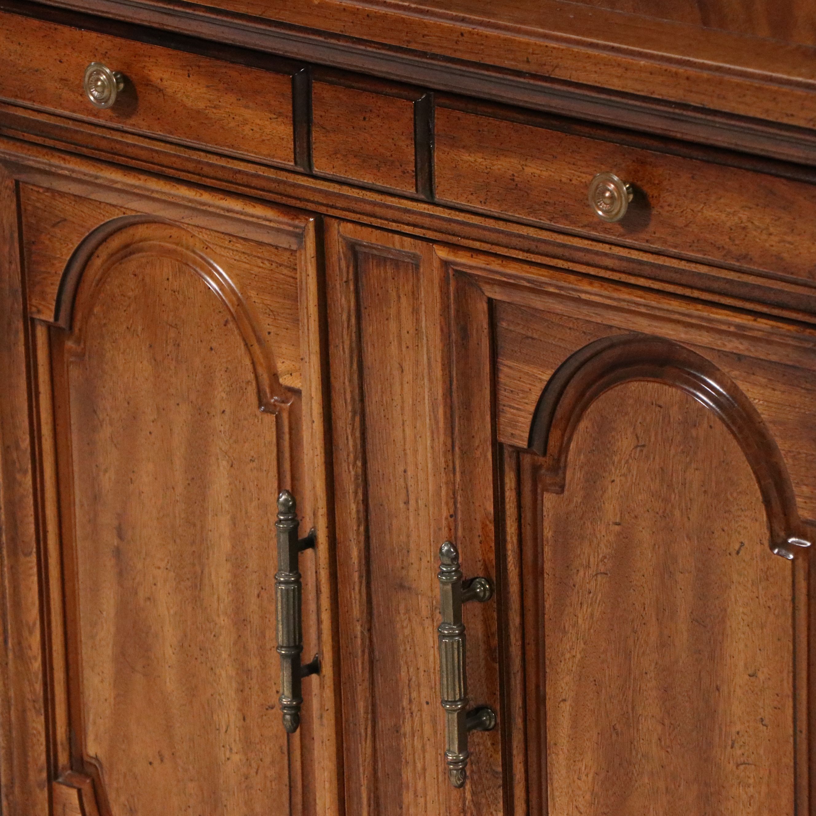 Hickory French Provincial Style Walnut Finish Sideboard