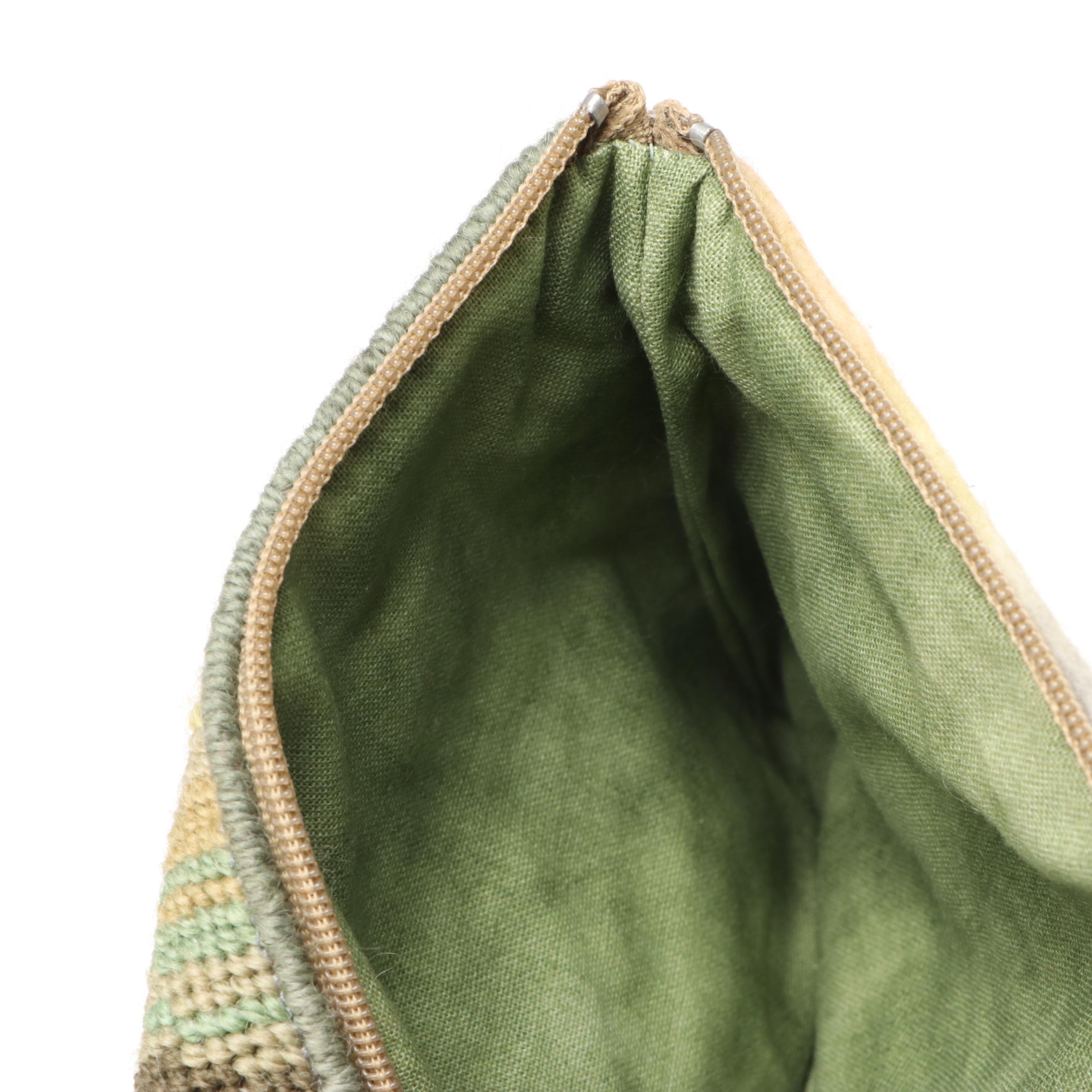 Indian Mosaic Bone Inlay and Wood Box, Needlepoint Pouches and Other Décor