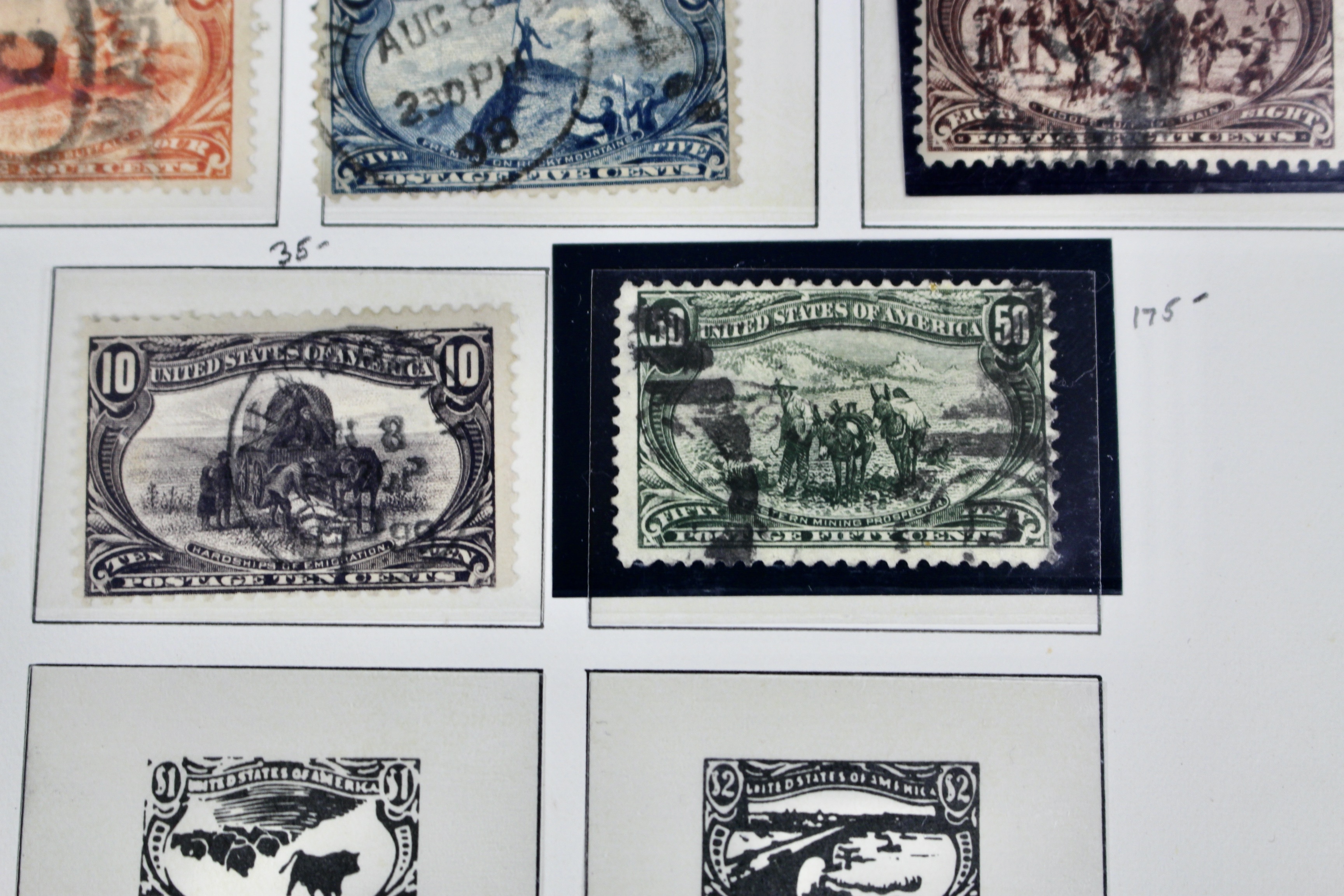 Used Columbian and Trans-Mississippi U.S. Postage Stamps, 1890s