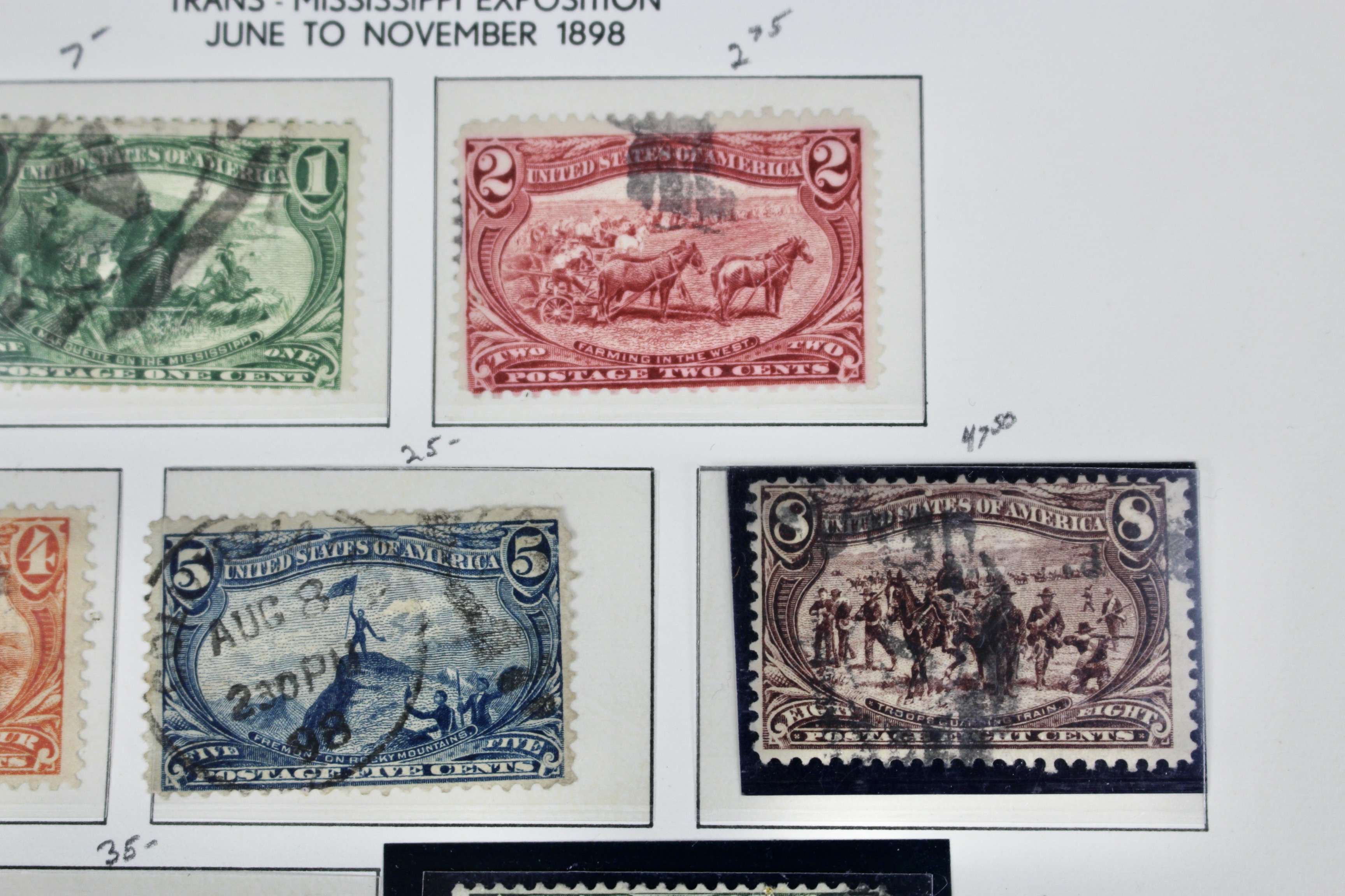 Used Columbian and Trans-Mississippi U.S. Postage Stamps, 1890s