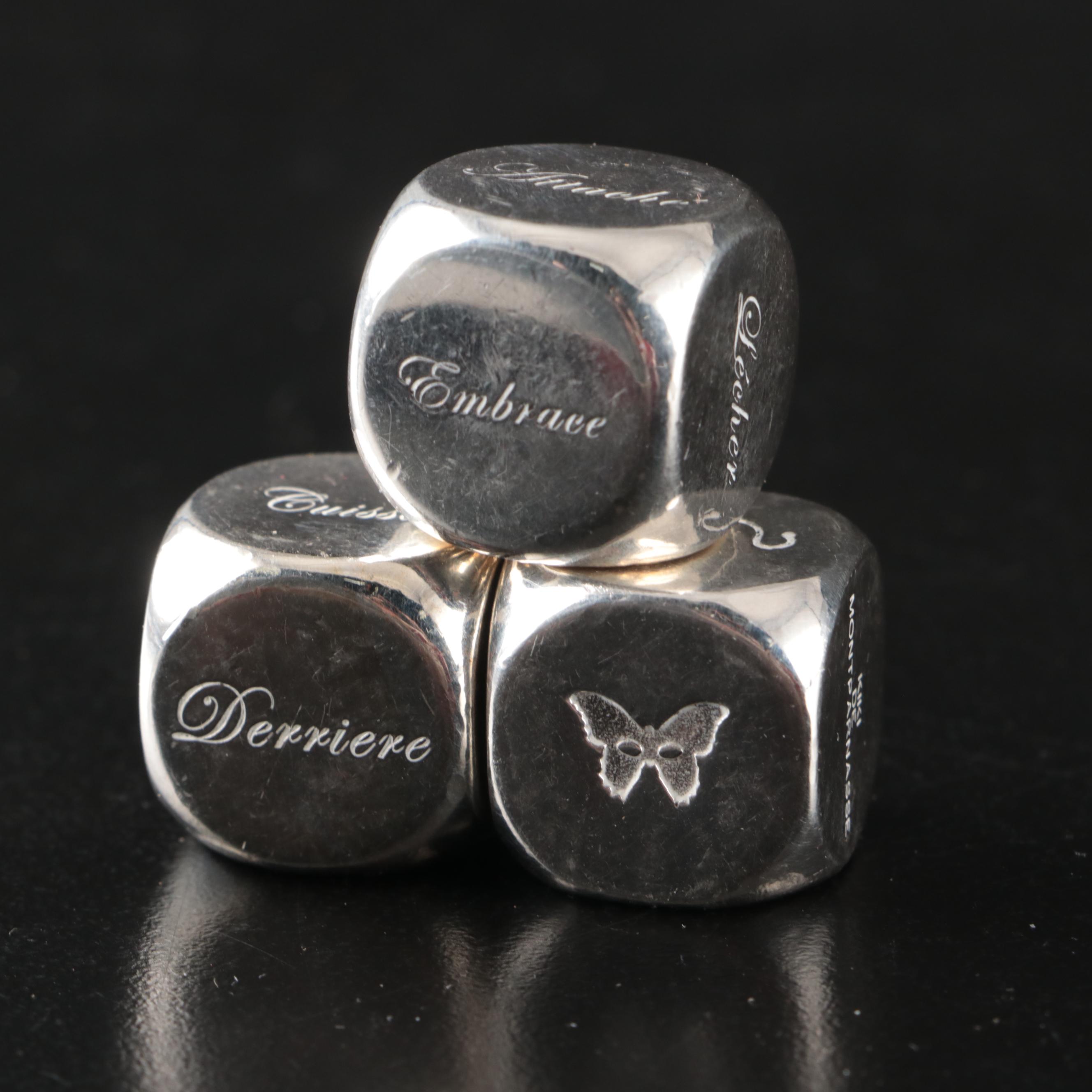 Kiki de Montparnasse Sterling Silver "Joue Avec Moi" French Dice Set