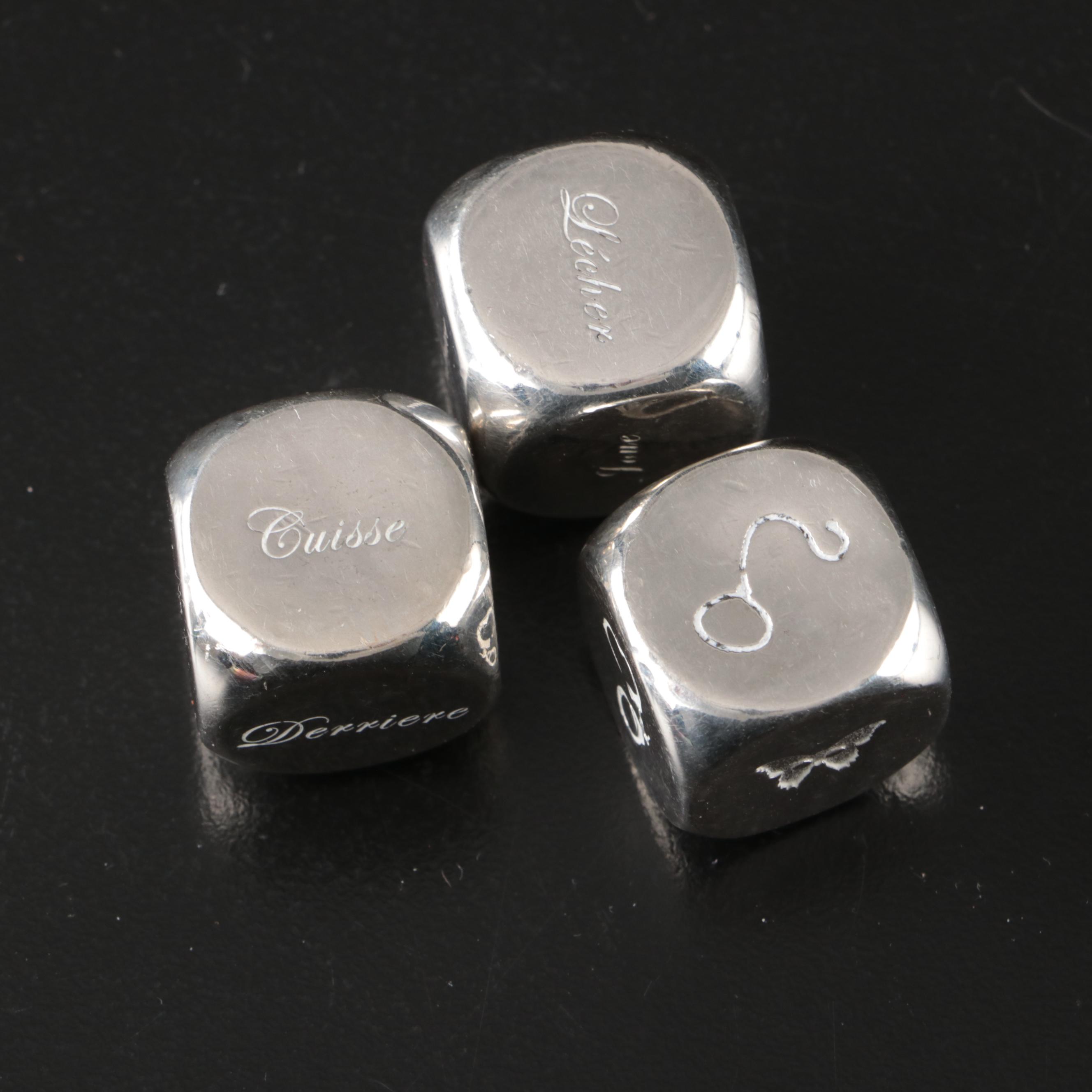 Kiki de Montparnasse Sterling Silver "Joue Avec Moi" French Dice Set
