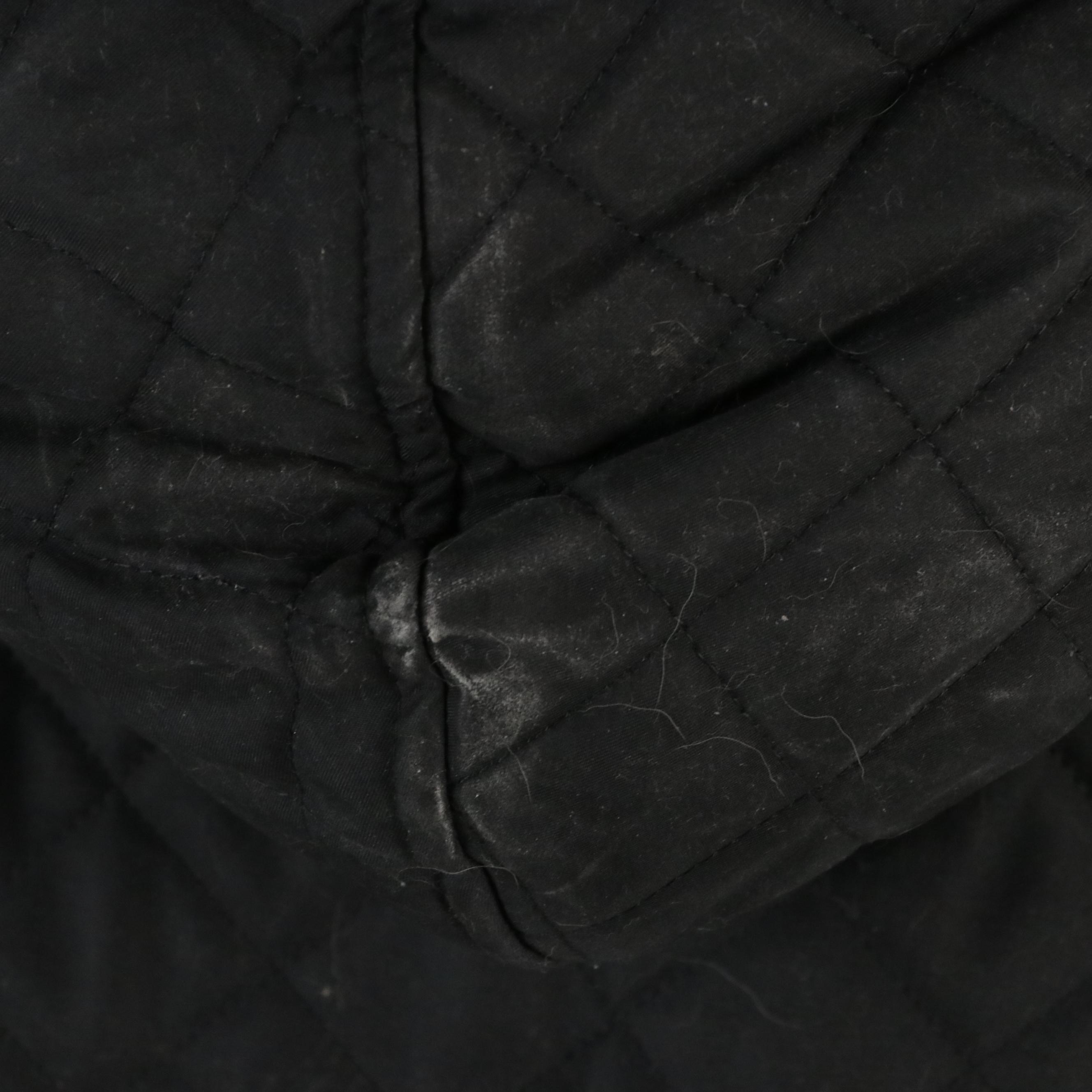 Andrew Marc Black Quilted Polyester Coat with Brown Faux Fur Trim