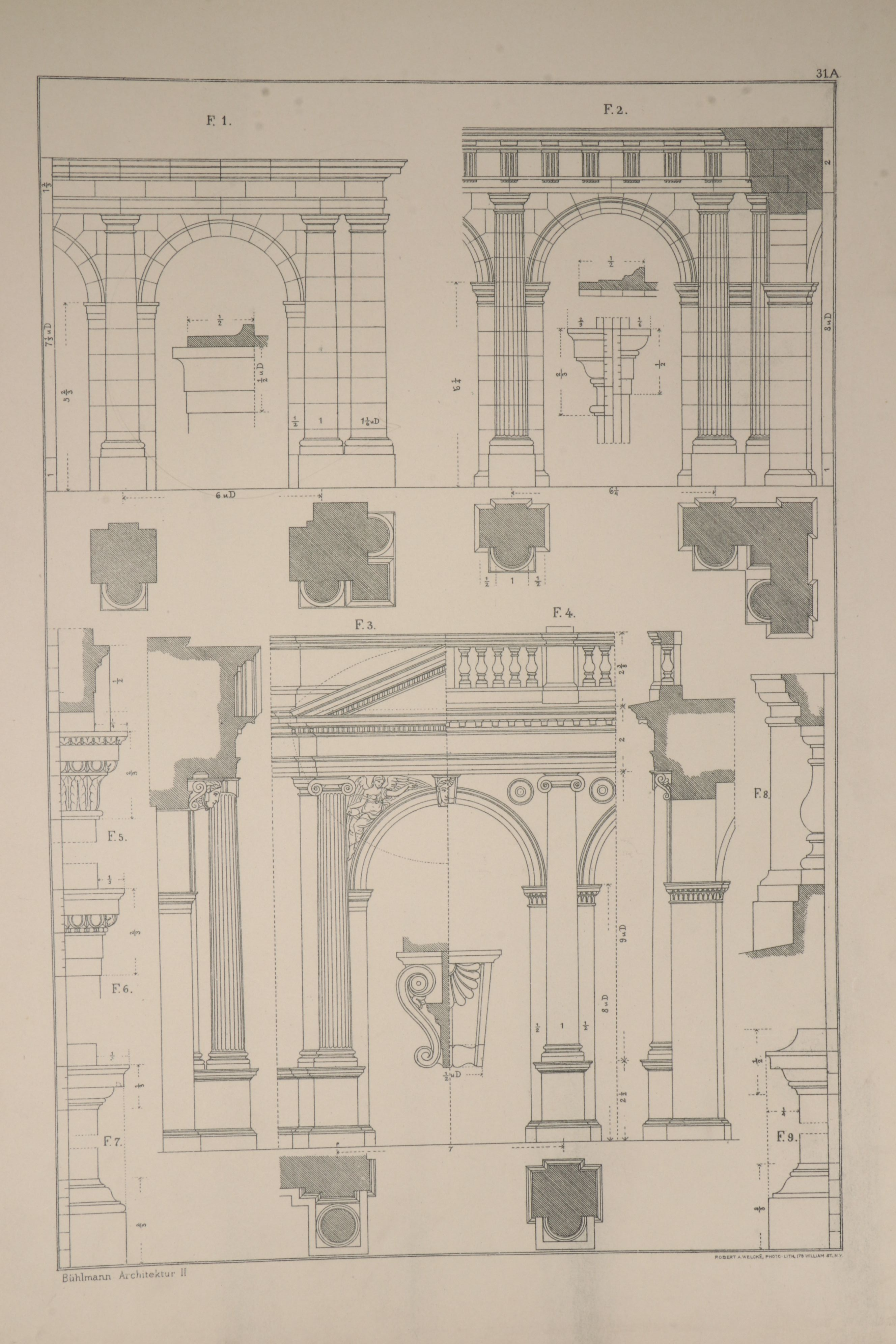 "Classic and Renaissance Architecture" Folio by Joseph Buhlmann, circa 1910