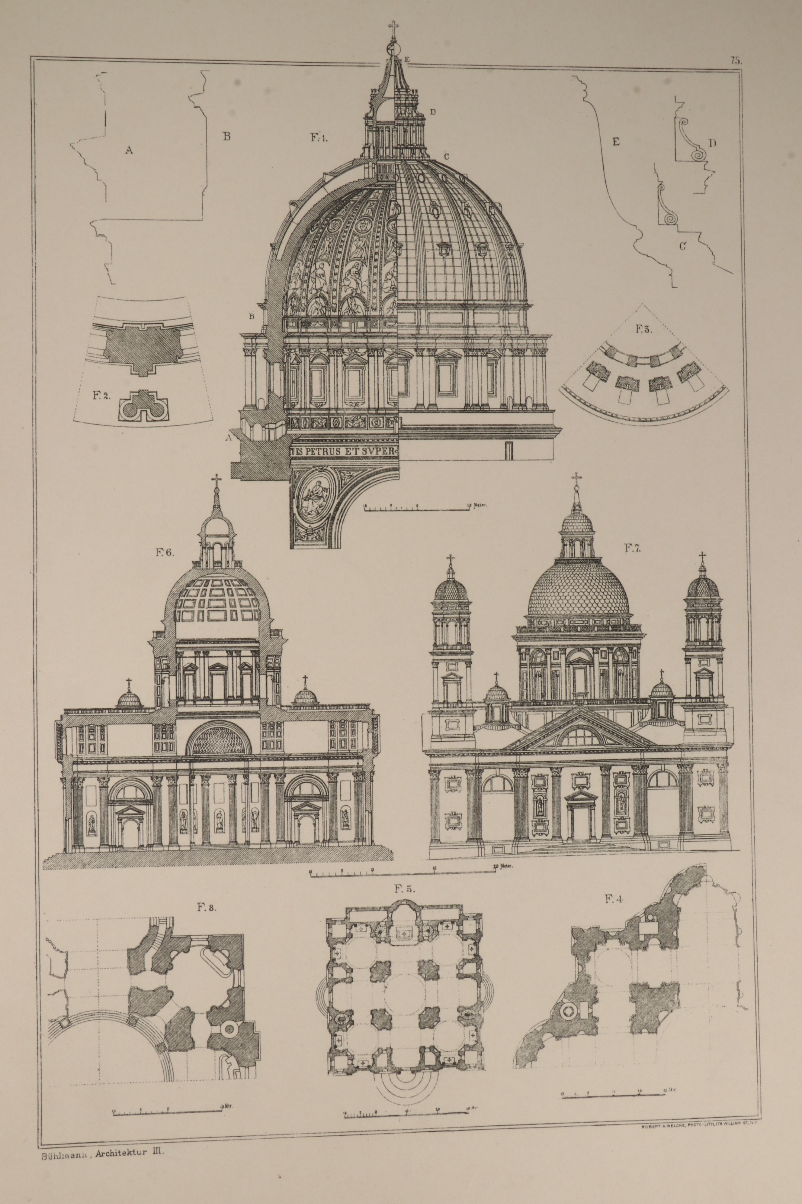 "Classic and Renaissance Architecture" Folio by Joseph Buhlmann, circa 1910