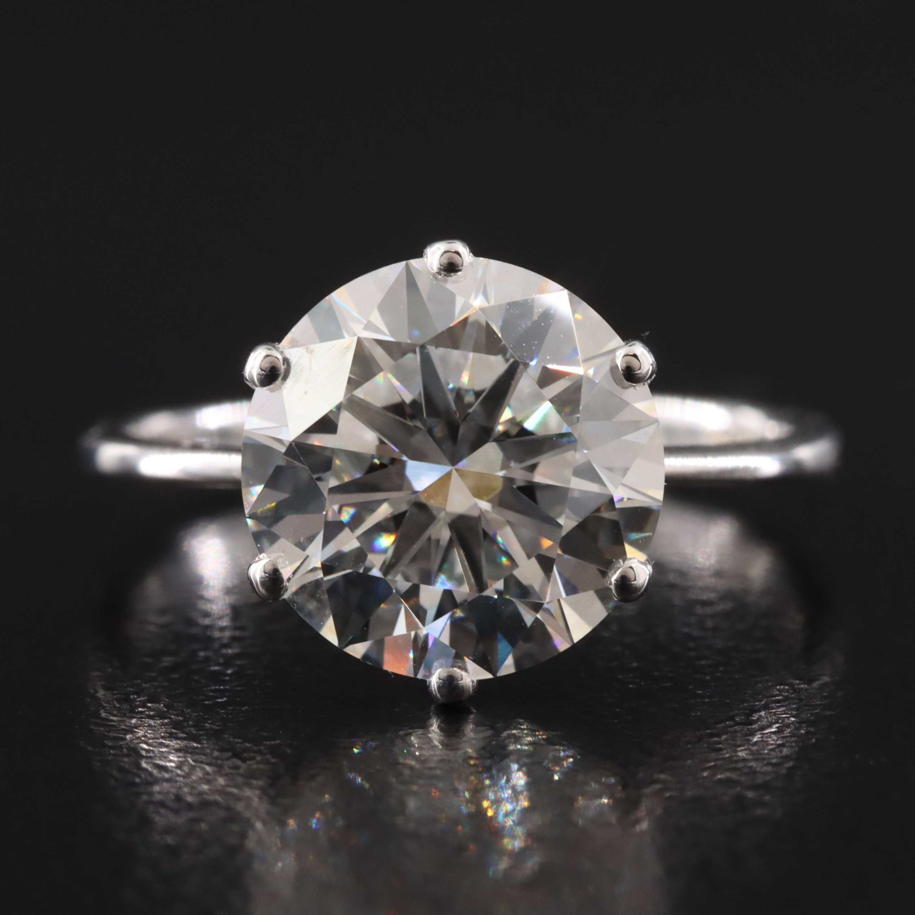 14K 3.35 CT Lab Grown Diamond Solitaire Ring with IGI Report