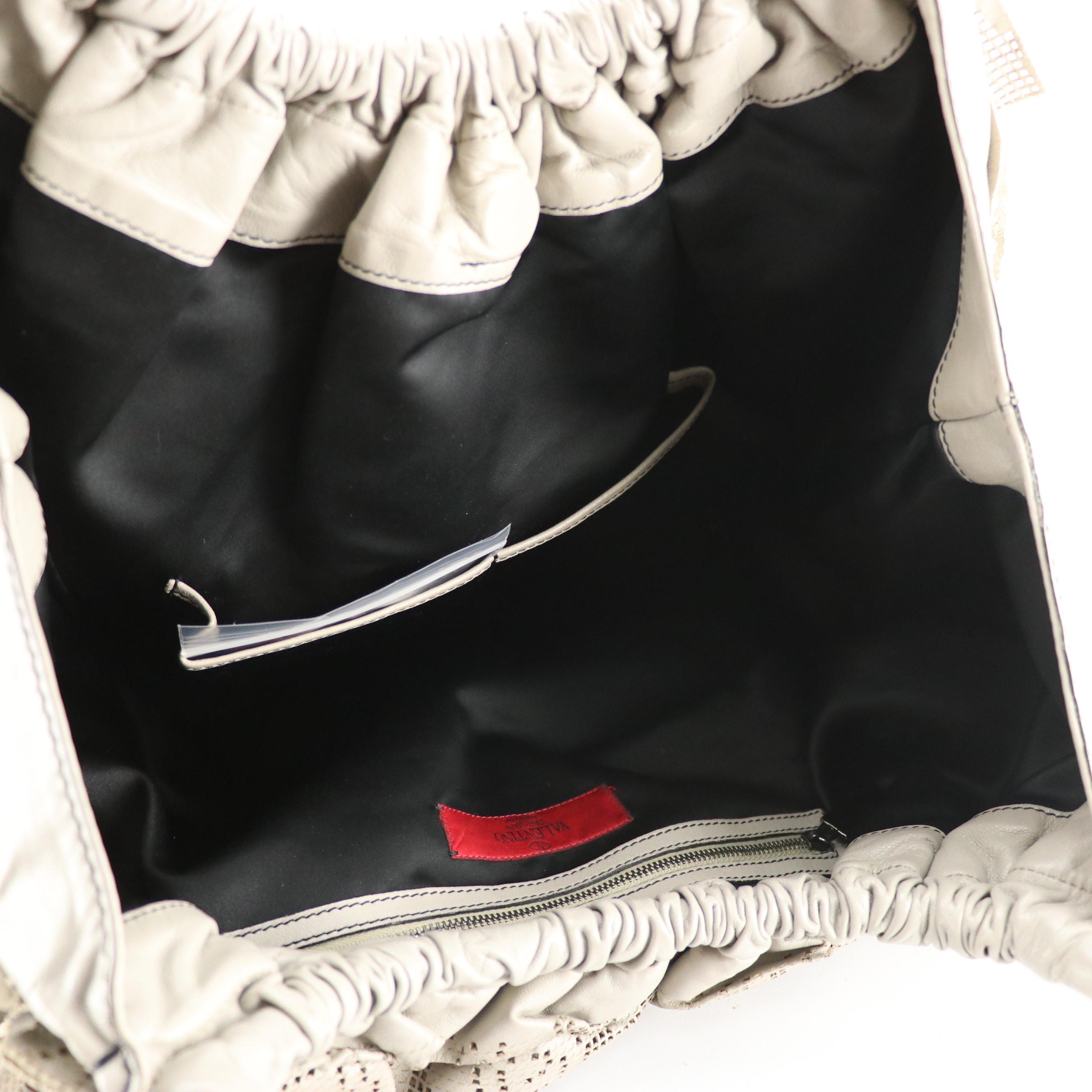 Valentino Garavani Laceland Hobo Bag in Ruffle Tiered Laser-Cut Leather