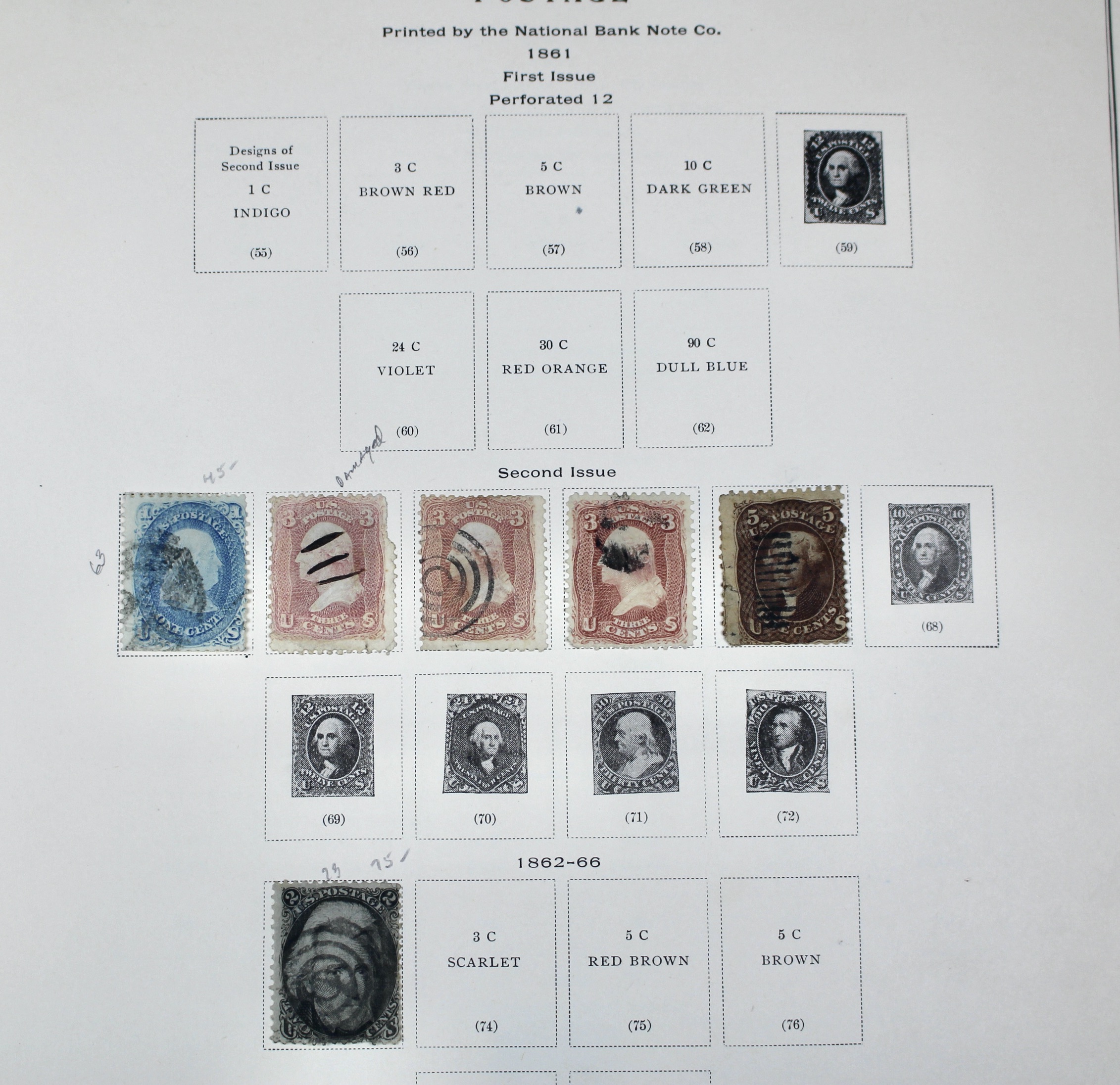 U.S. Postage Stamp Collection, 1861 to 1964, Mint and Used