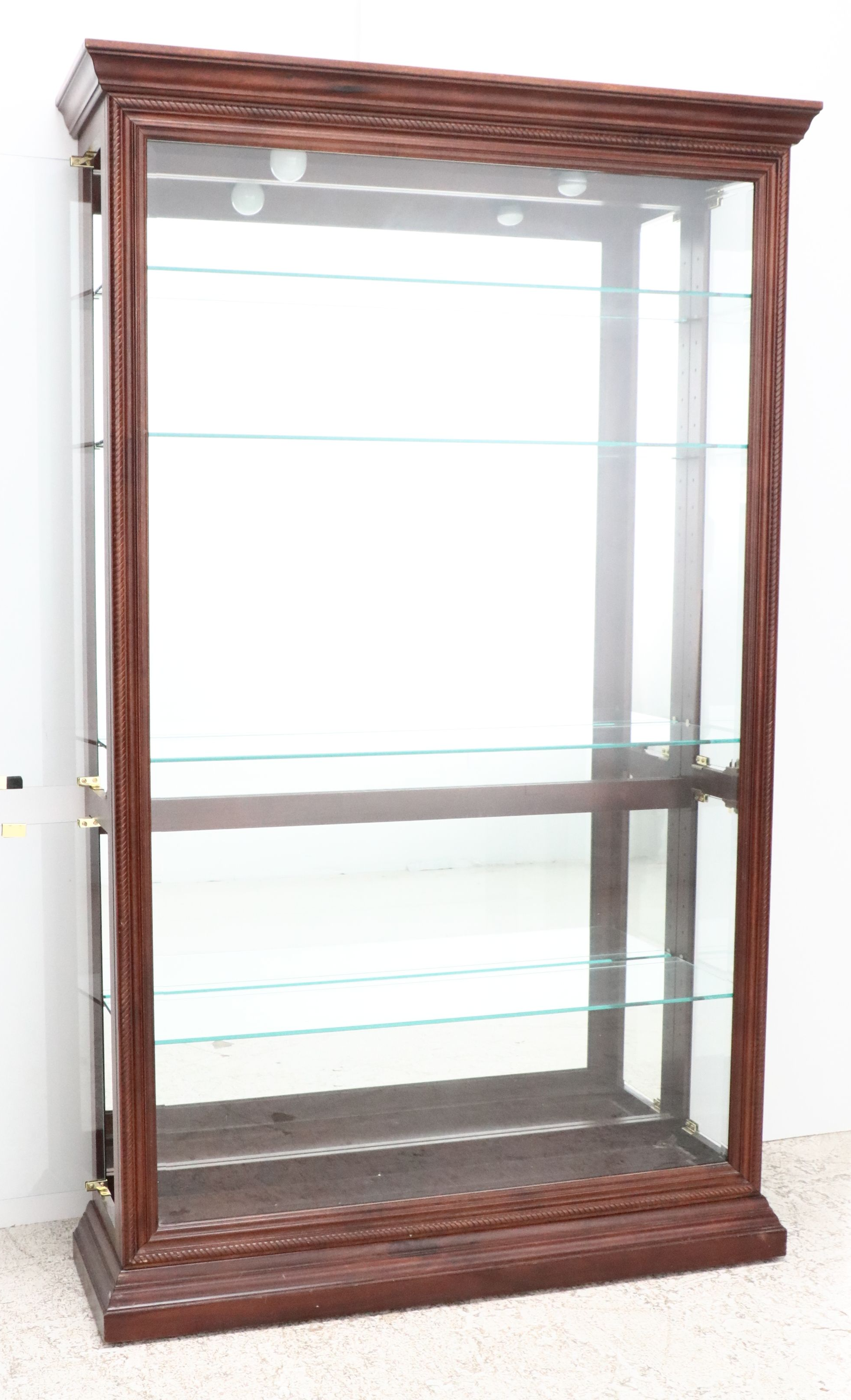 Pulaski Furniture Louis Philippe Style Mahogany Finish Glass Front  Cabinet