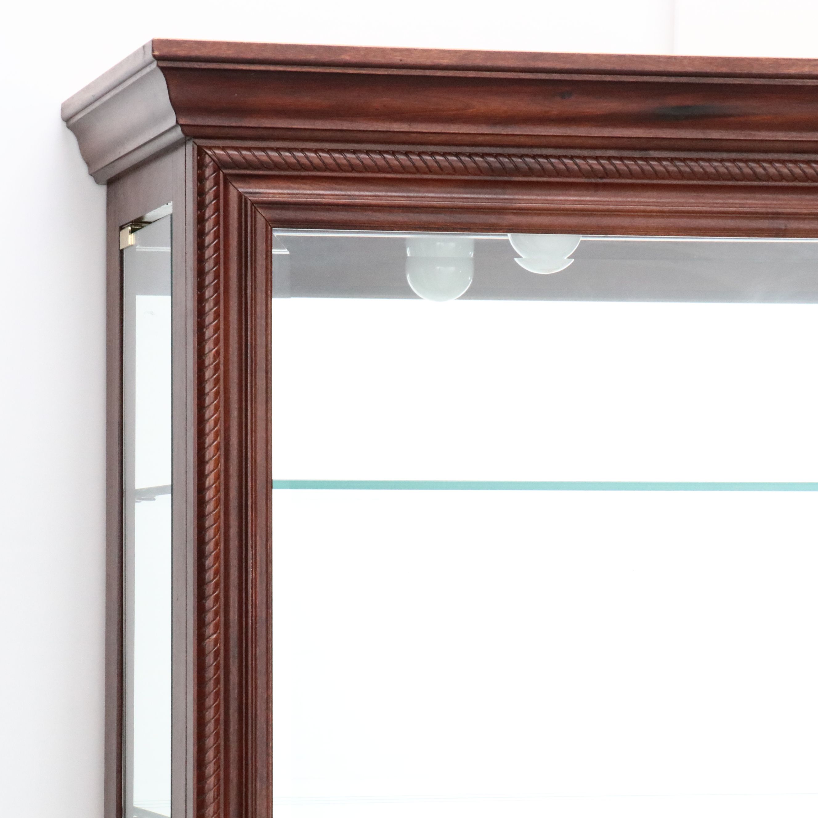 Pulaski Furniture Louis Philippe Style Mahogany Finish Glass Front  Cabinet