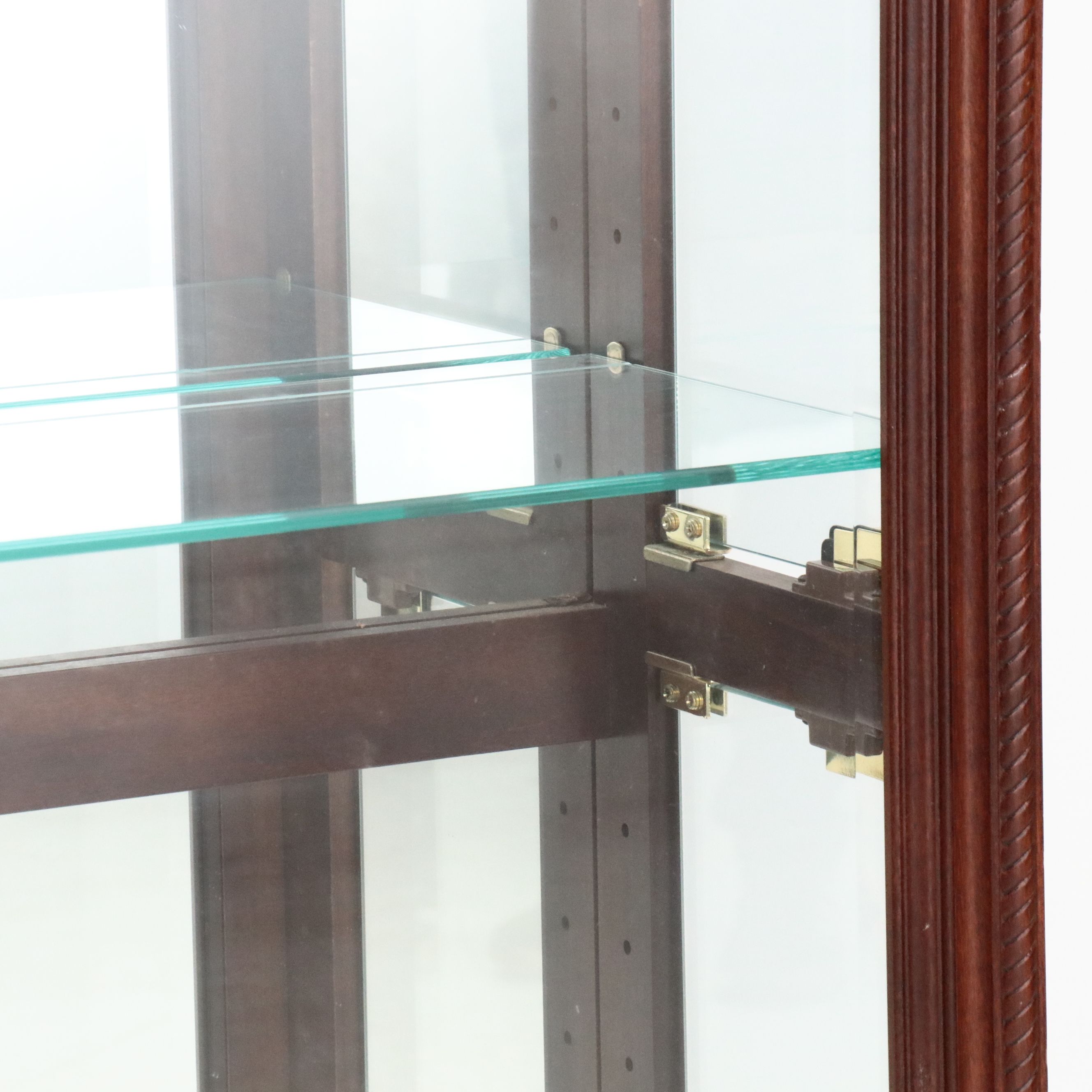 Pulaski Furniture Louis Philippe Style Mahogany Finish Glass Front  Cabinet