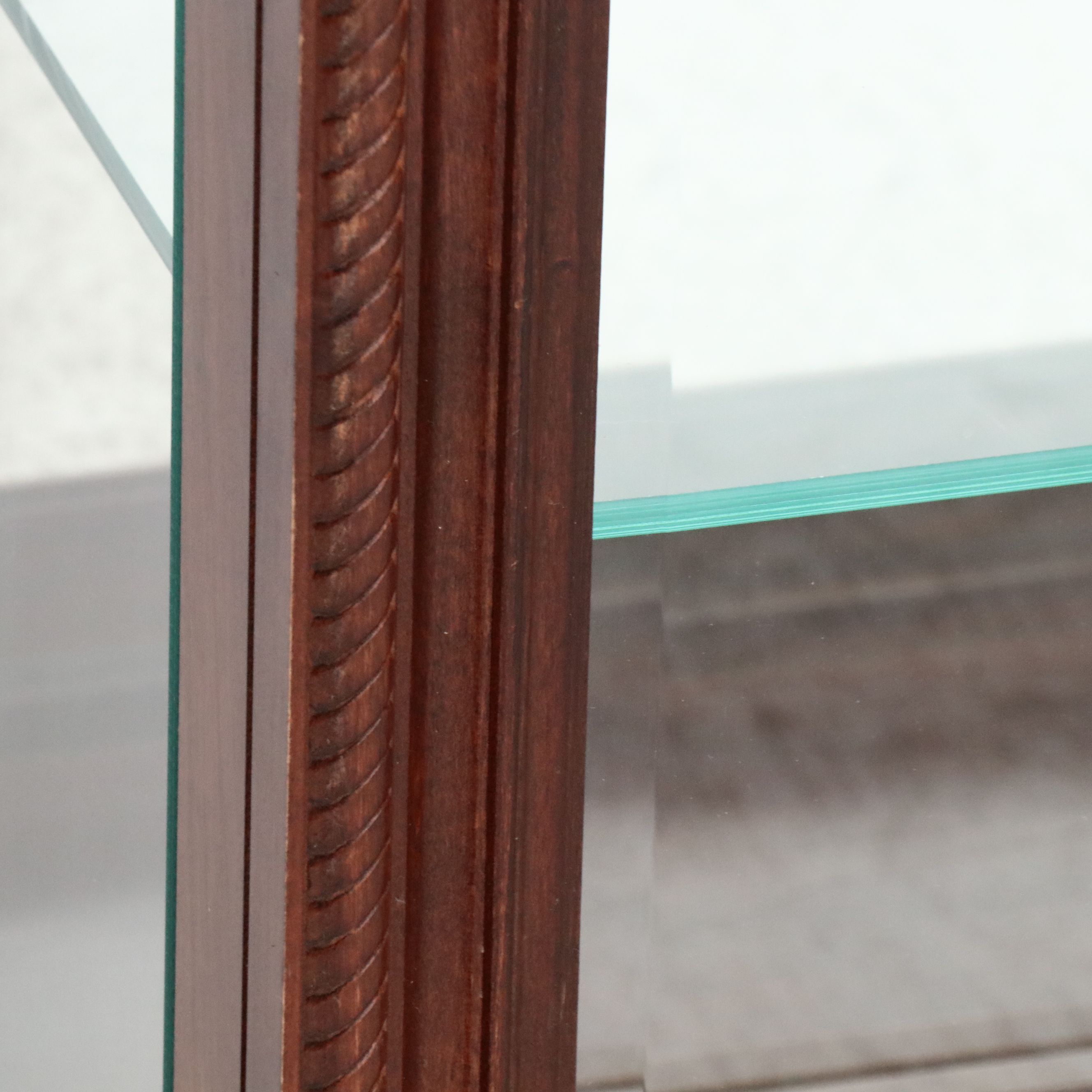 Pulaski Furniture Louis Philippe Style Mahogany Finish Glass Front  Cabinet