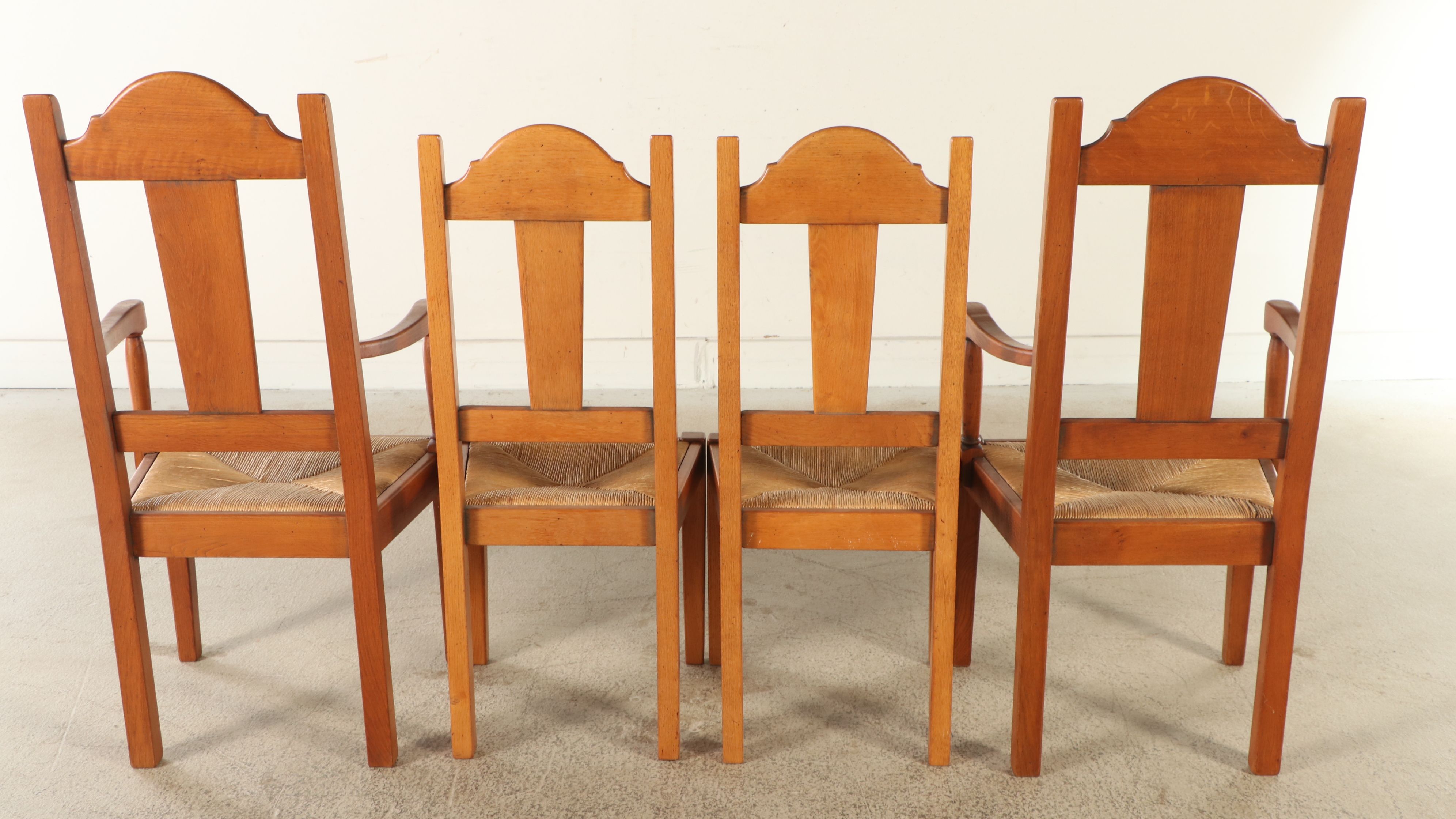 Eleven-Piece French Country Style Dining Set with Extending Harvest Style Table