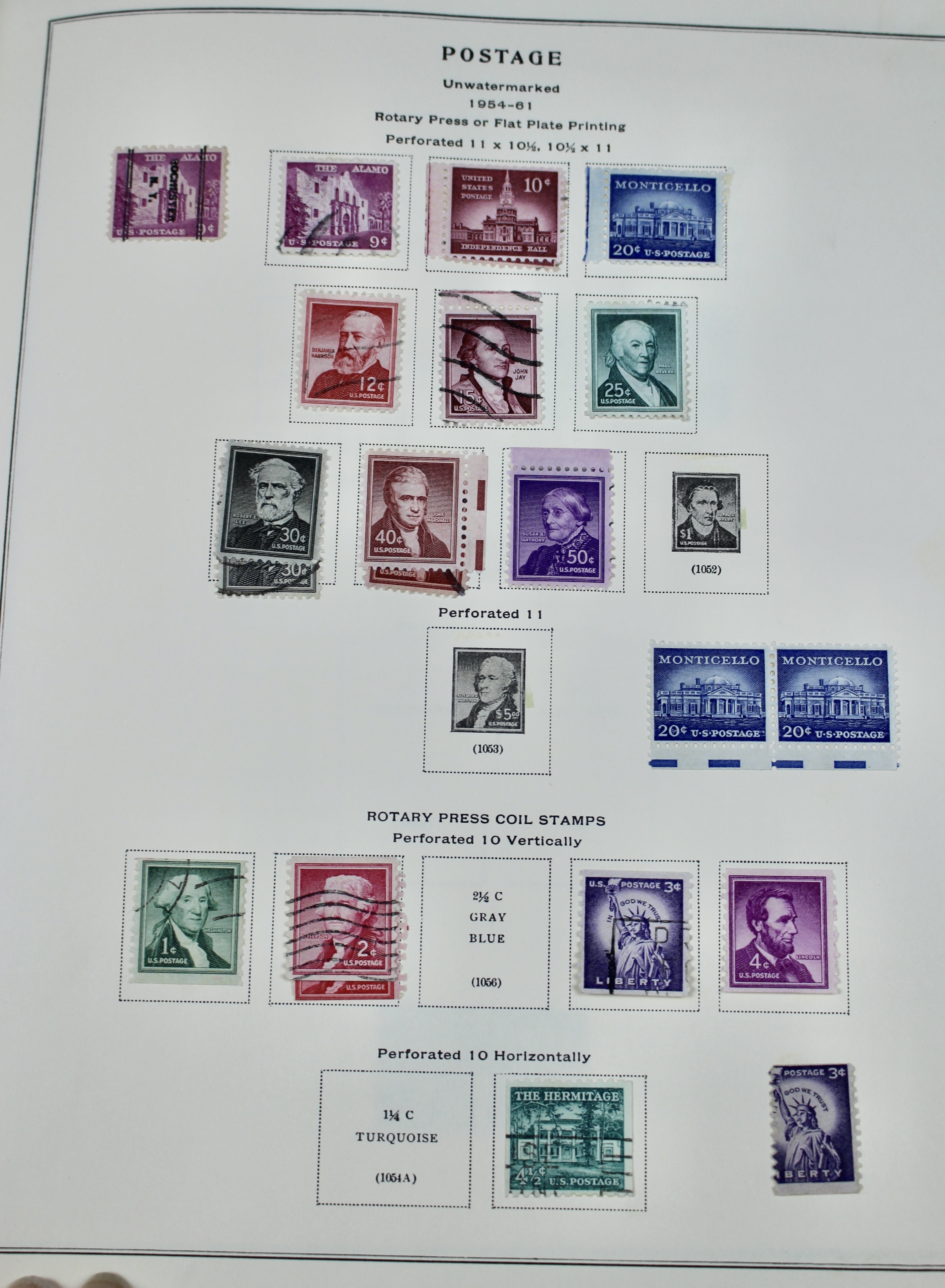 U.S. Postage Stamp Collection, 1861 to 1964, Mint and Used