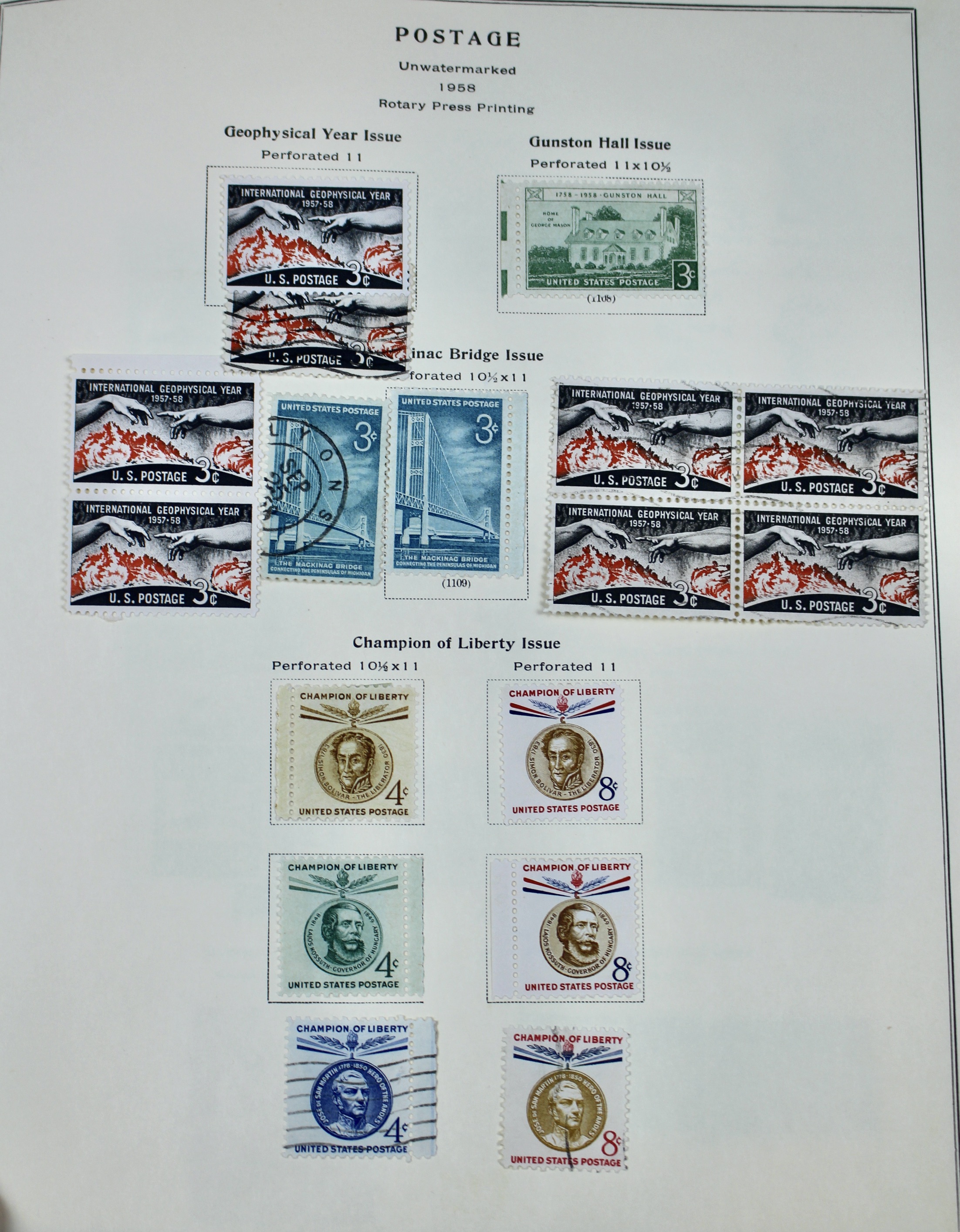 U.S. Postage Stamp Collection, 1861 to 1964, Mint and Used