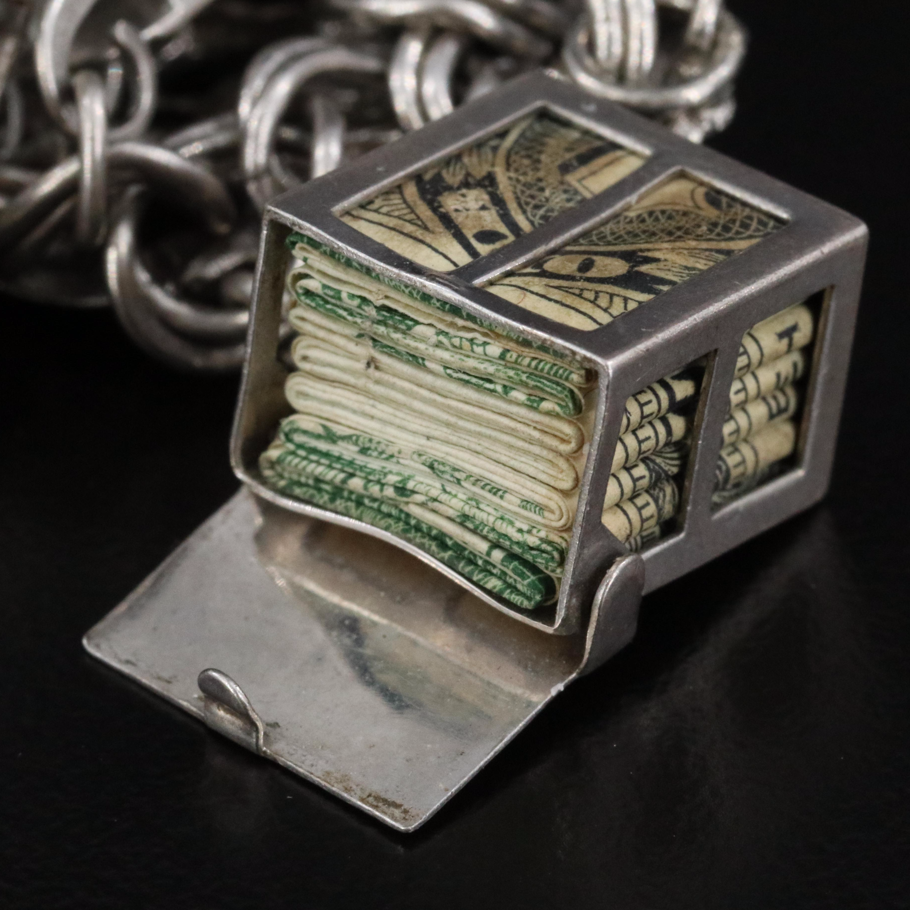 Vintage Sterling Charm Bracelet Including Articulated