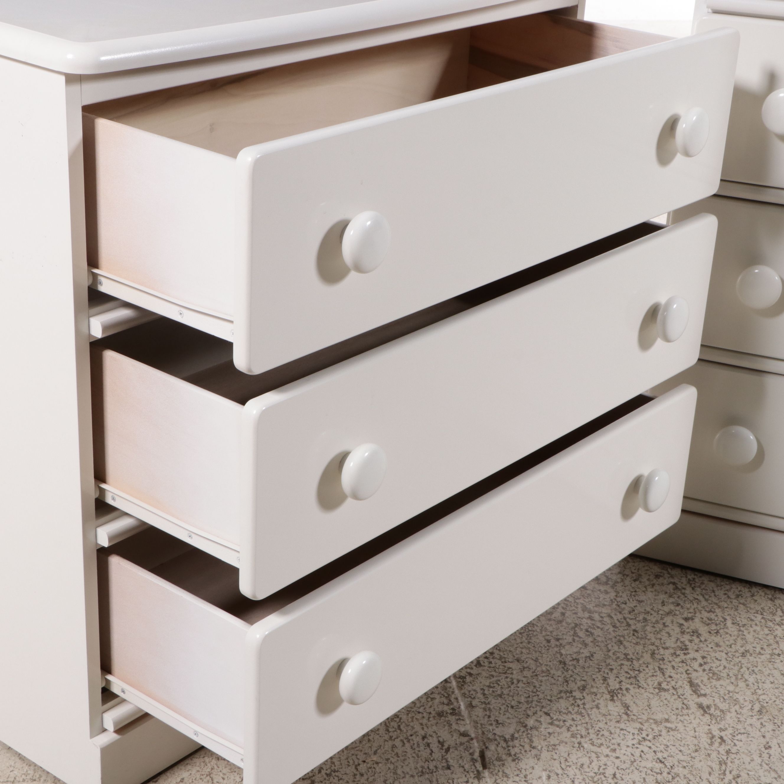 Pair of Child Craft White Wooden Chests of Drawers